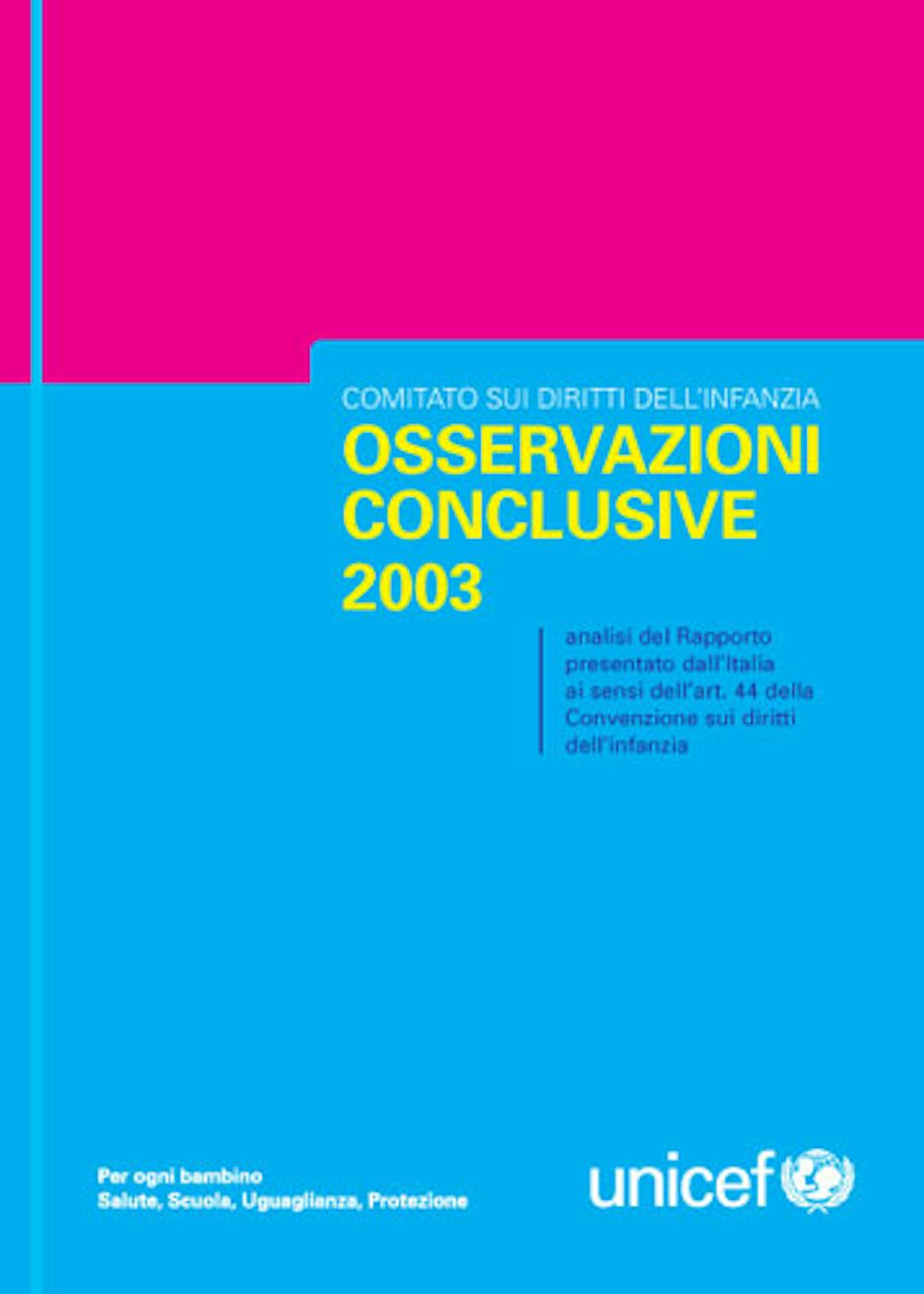 Osservazioni conclusive 2003
