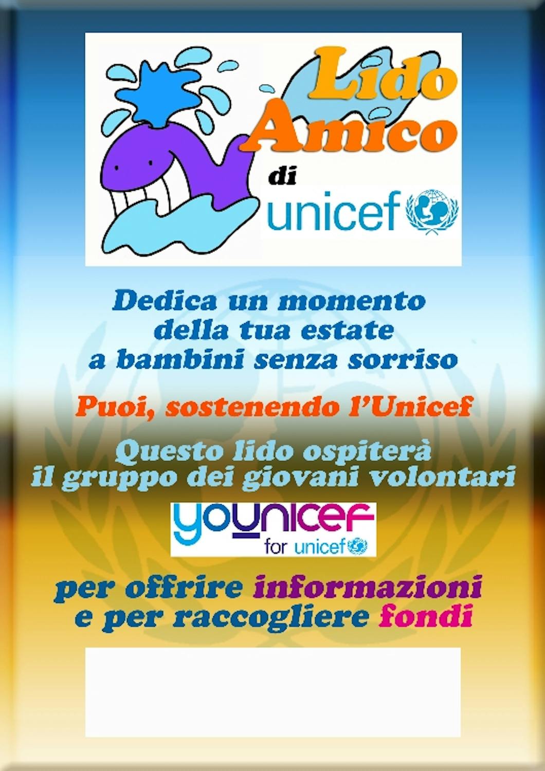 Younicef e i lidi amici di UNICEF