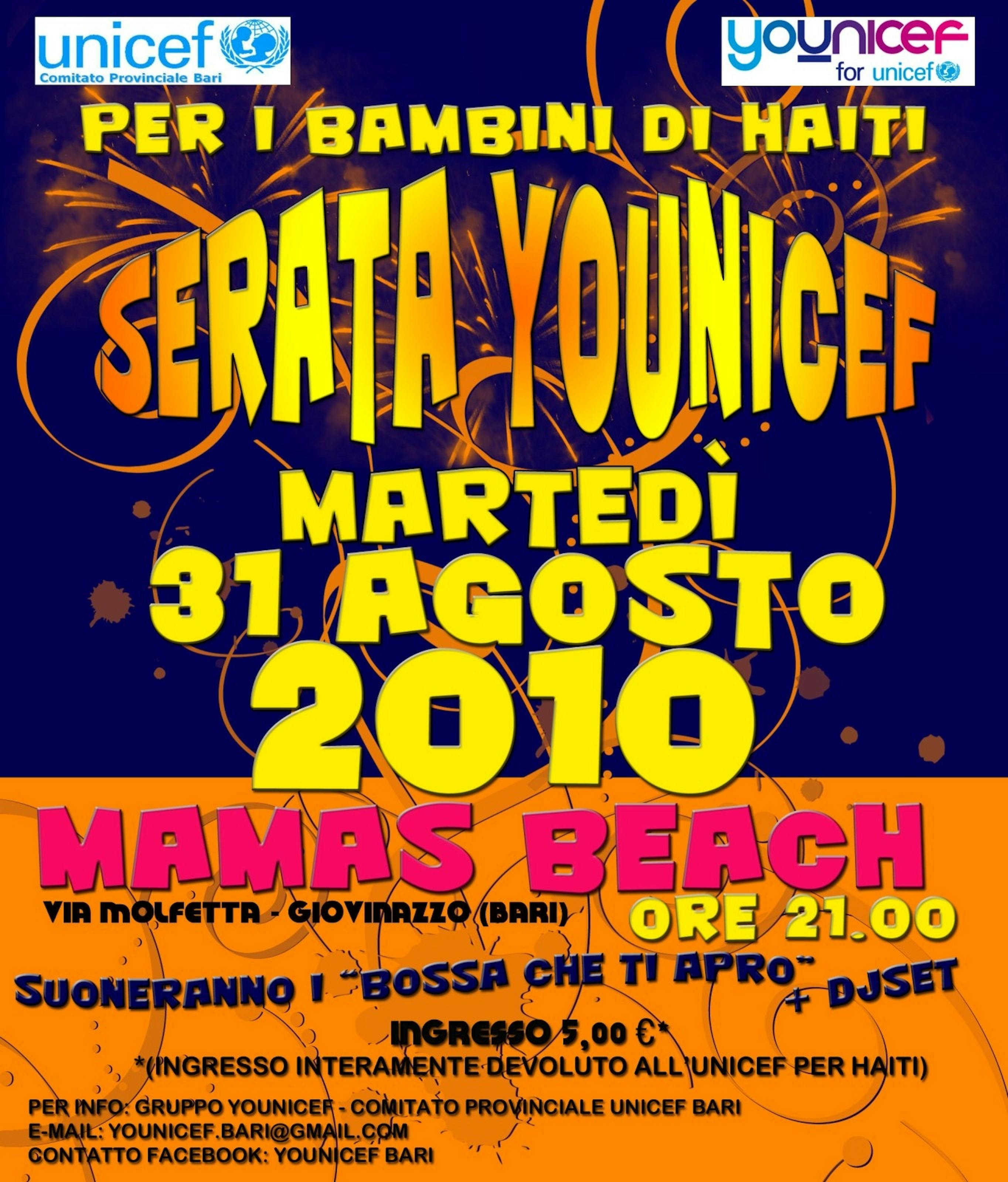 Serata YOUNICEF per i bambini di Haiti