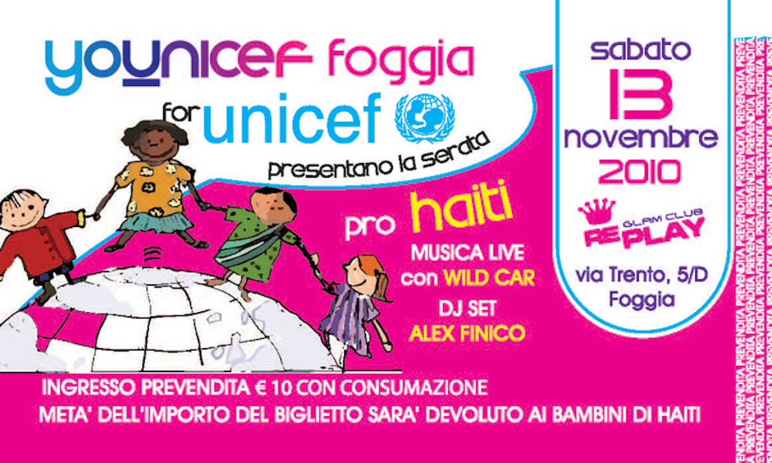 Foggia, serata di musica live pro Haiti con i giovani di Younicef