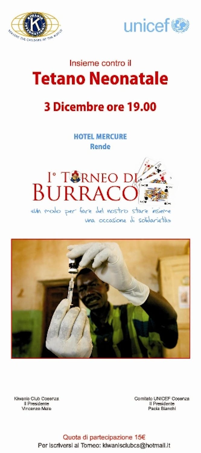 Torneo di burraco per l'UNICEF a Rende (CS)