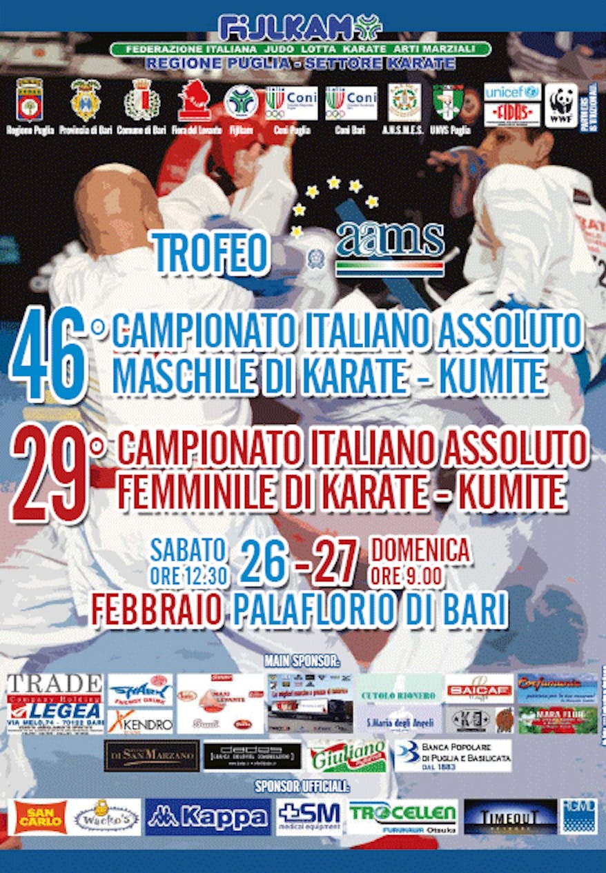 A Bari, l'UNICEF con FIJLKAM ai campionati italiani assoluti di Karate-Kumite