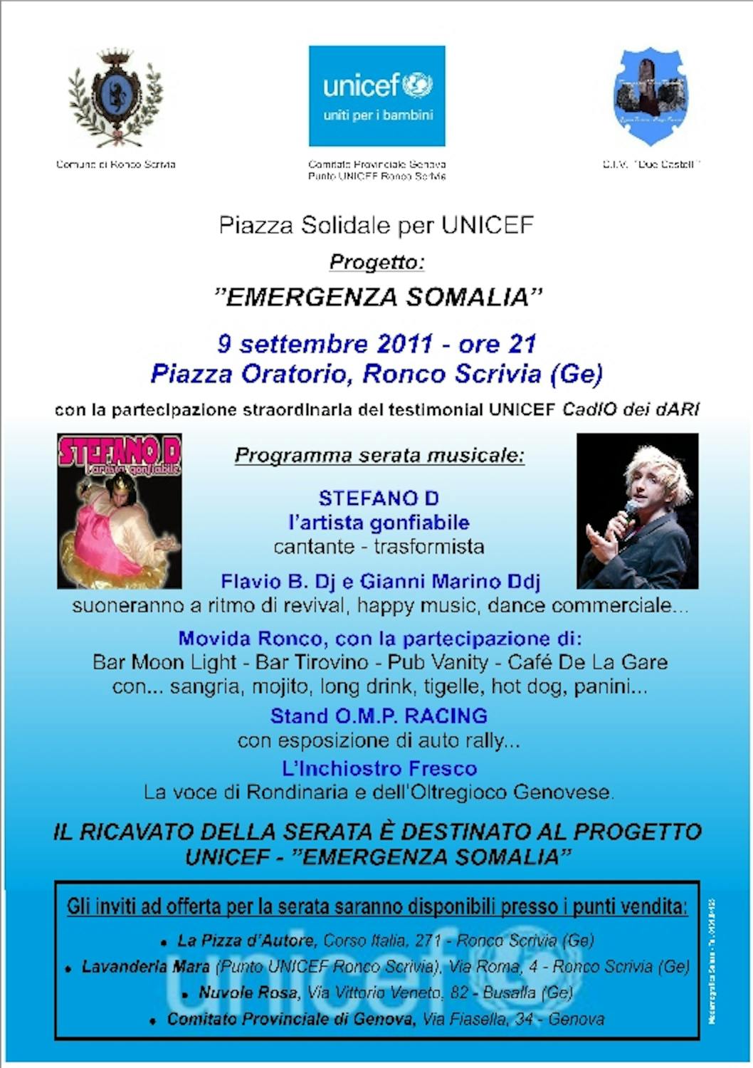 A Ronco Scrivia (GE) una serata musicale per i bambini della Somalia