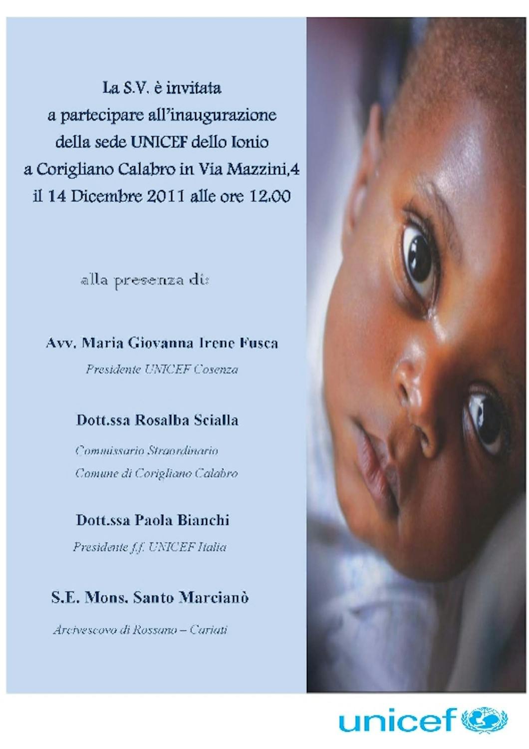 A Corigliano Calabro una nuova sede dell'UNICEF