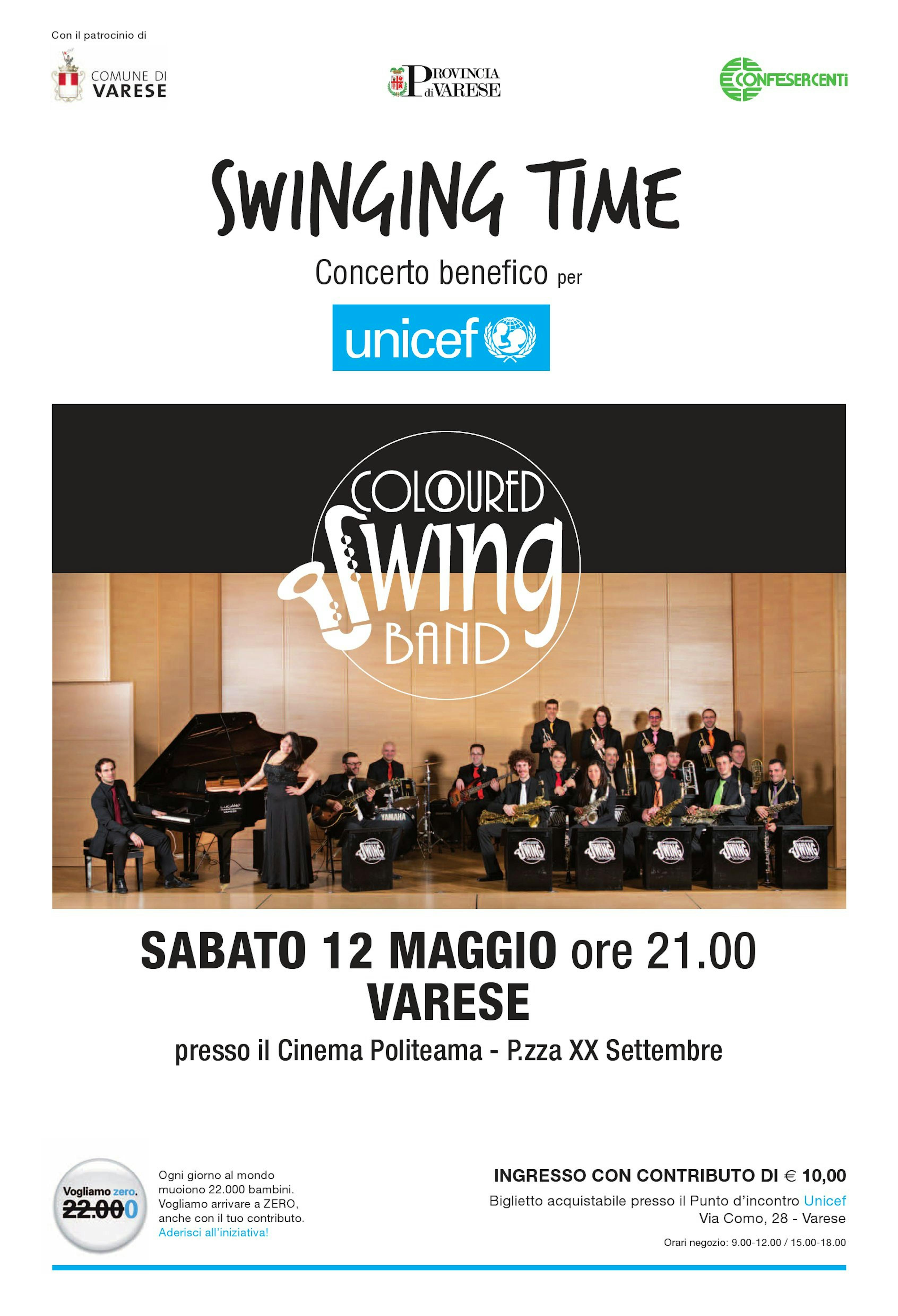 Un concerto swing a Varese contro la mortalità infantile
