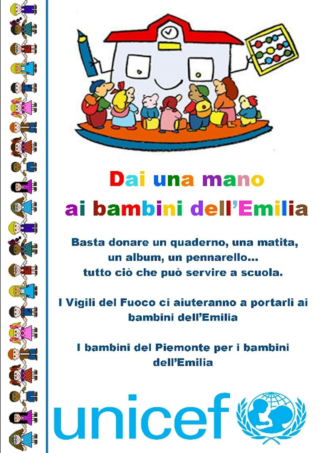 I bambini del Piemonte per i bambini dell'Emilia Romagna