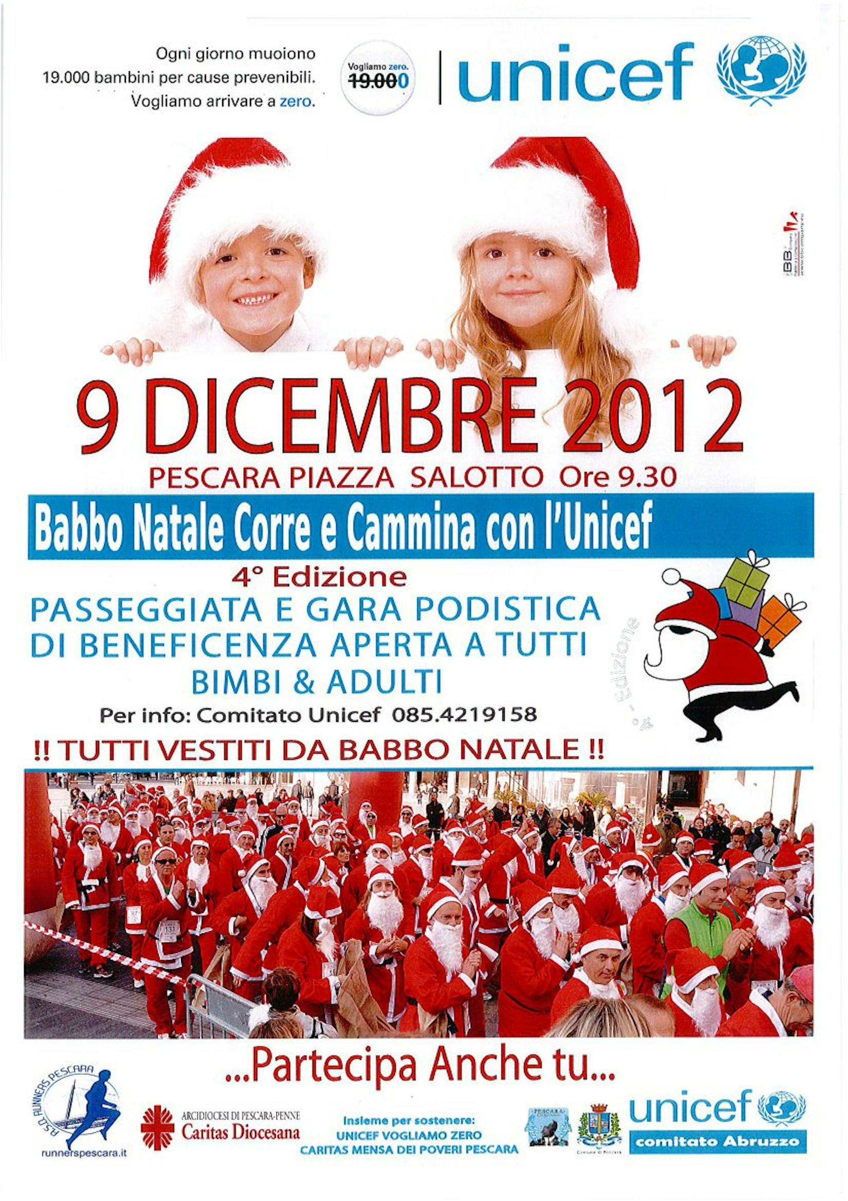 A Pescara, Babbo Natale corre e cammina con l'UNICEF