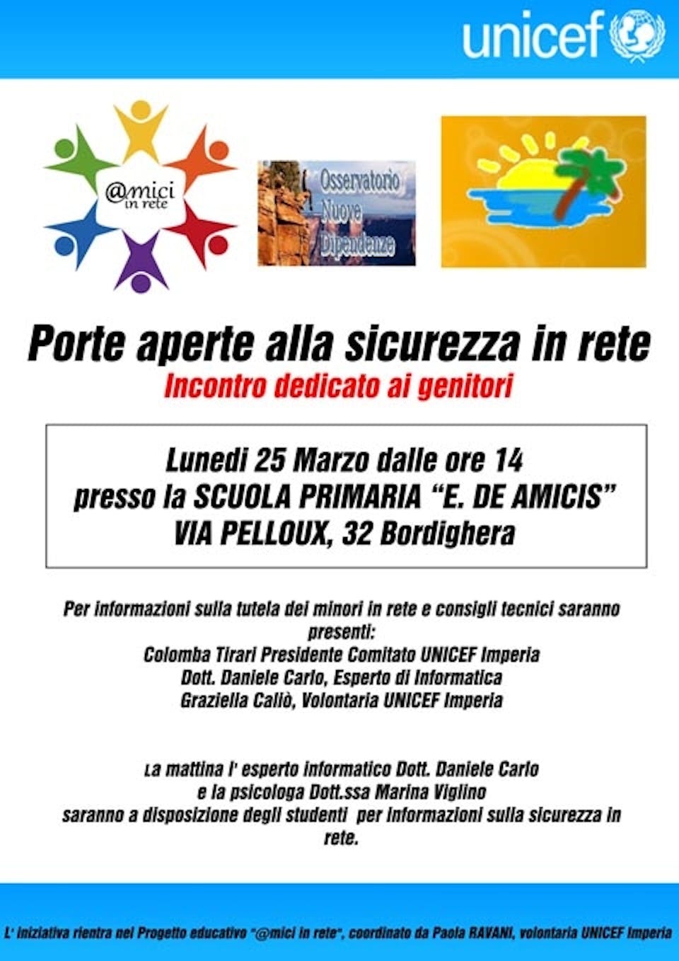 Sicurezza dei minori sul web, un progetto con l'UNICEF a Imperia