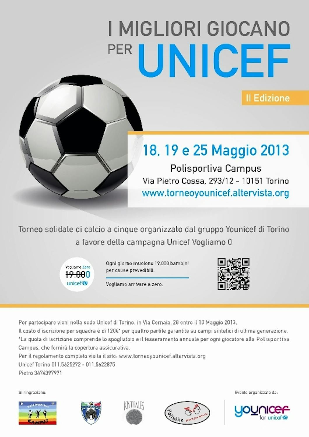 Calcio a 5 per l'UNICEF a Torino