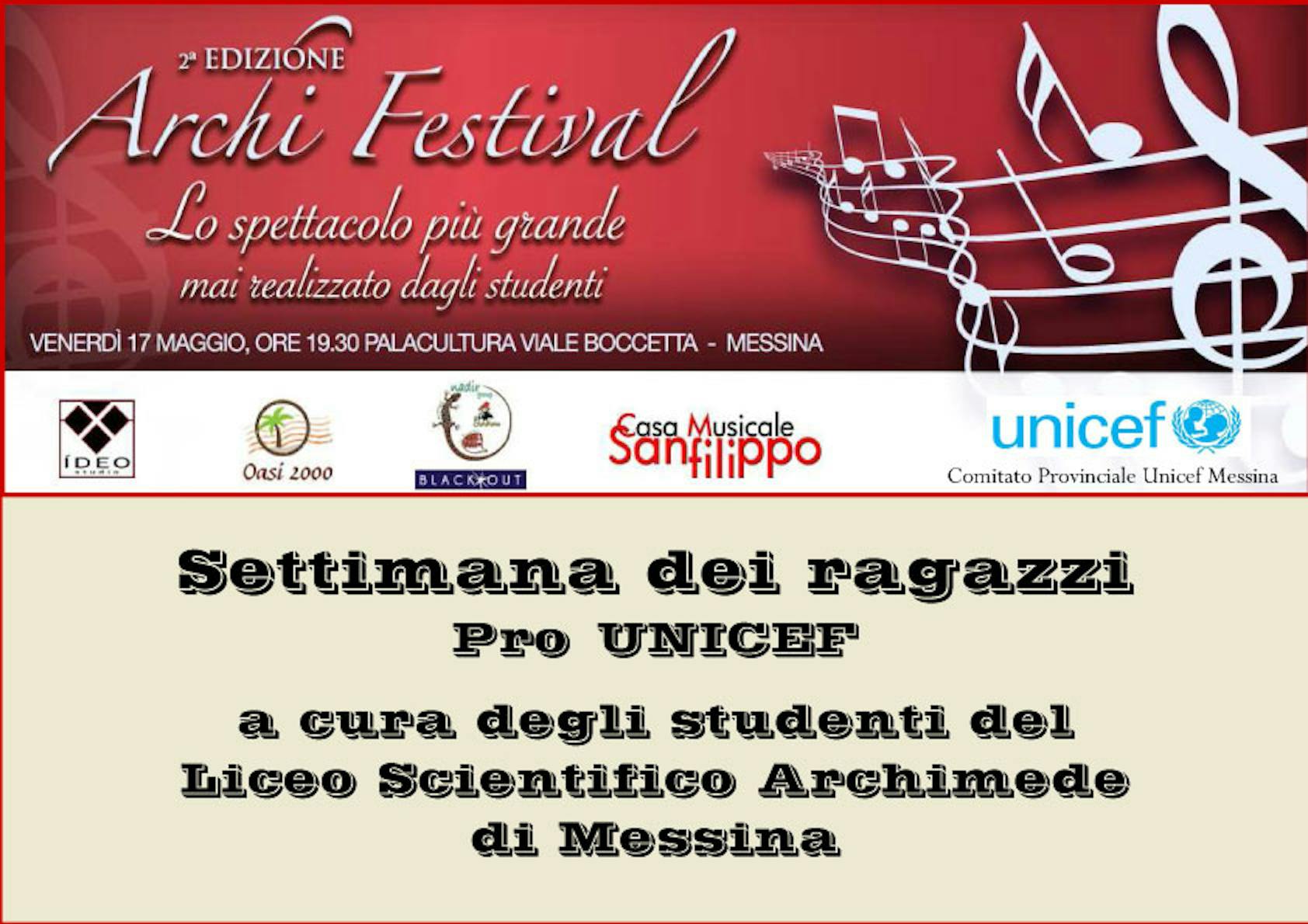 Gli studenti dell'Archimede celebrano la Settimana dei Ragazzi UNICEF con ''Archi Festival'' 