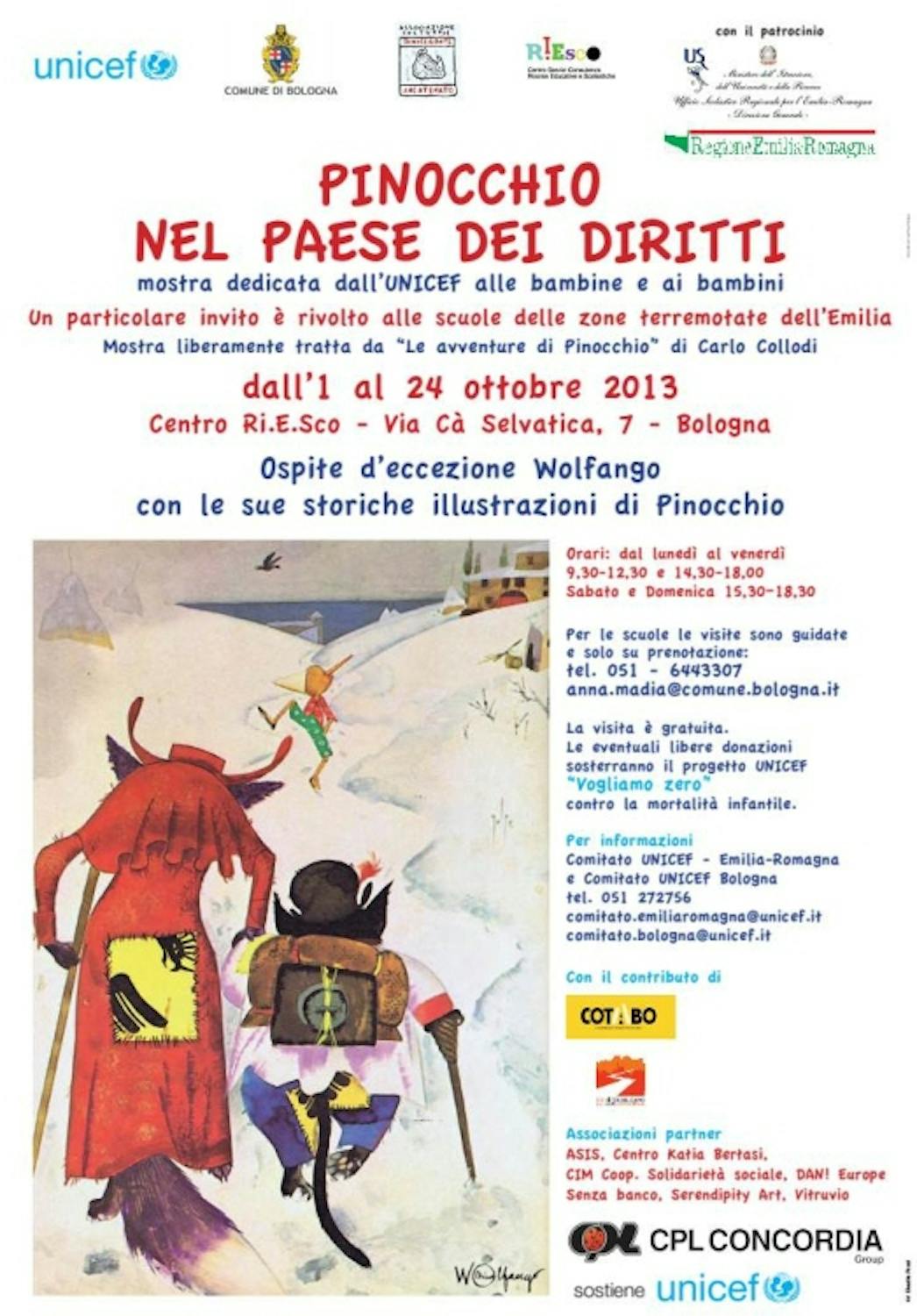 A Bologna l'UNICEF porta Pinocchio