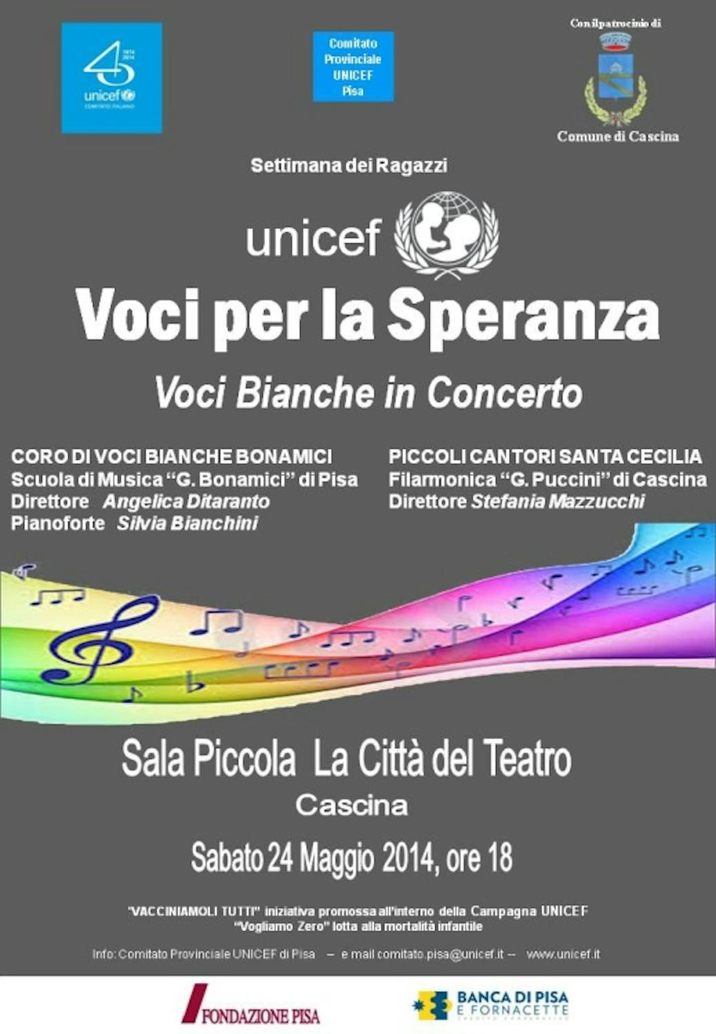 Pisa: il coro delle Voci Bianche in concerto per UNICEF