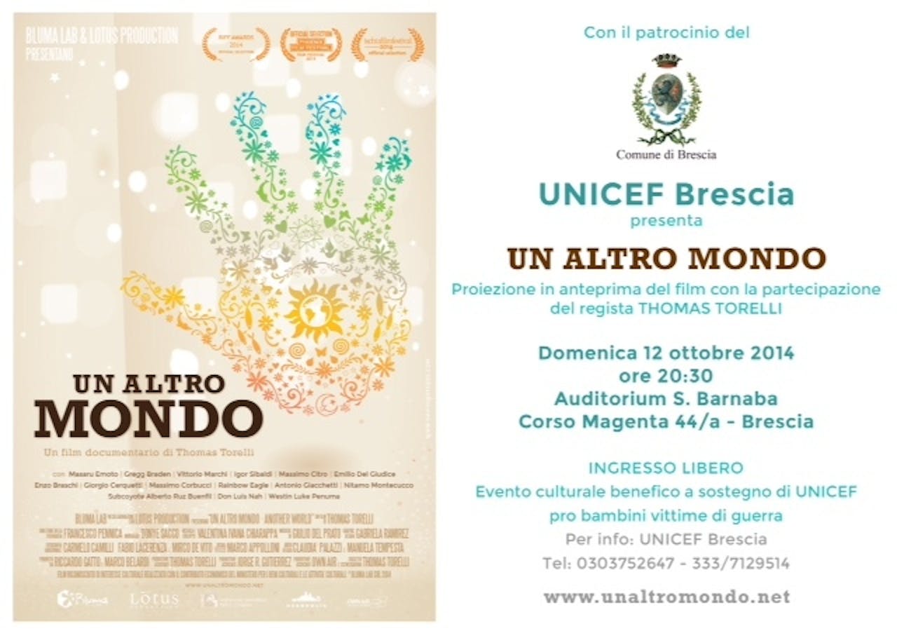 Presentato a Brescia il film a sostegno di UNICEF, Un altro mondo 