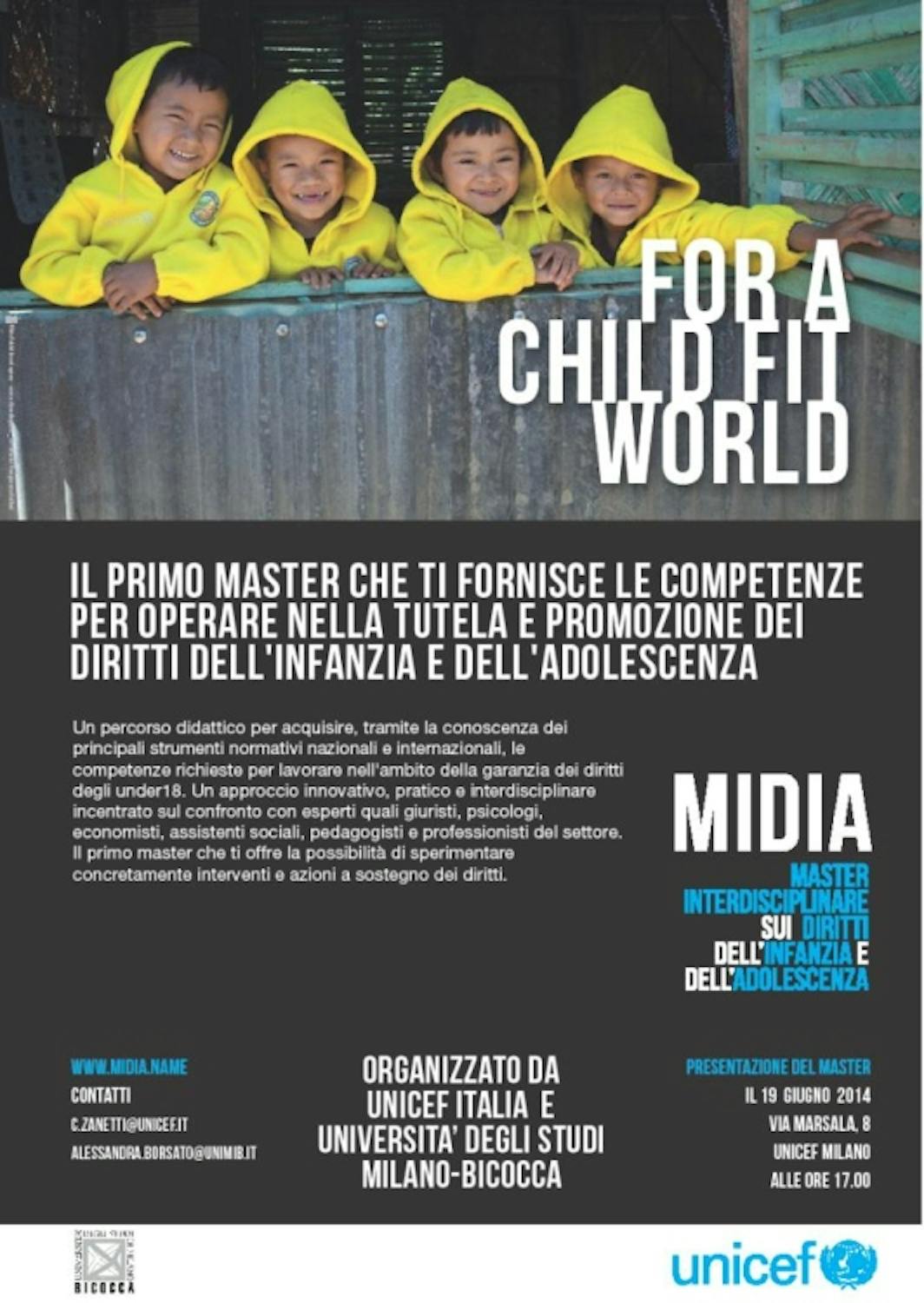 Milano: lezione inaugurale del primo Master in Italia sui diritti dell’infanzia e dell’adolescenza.