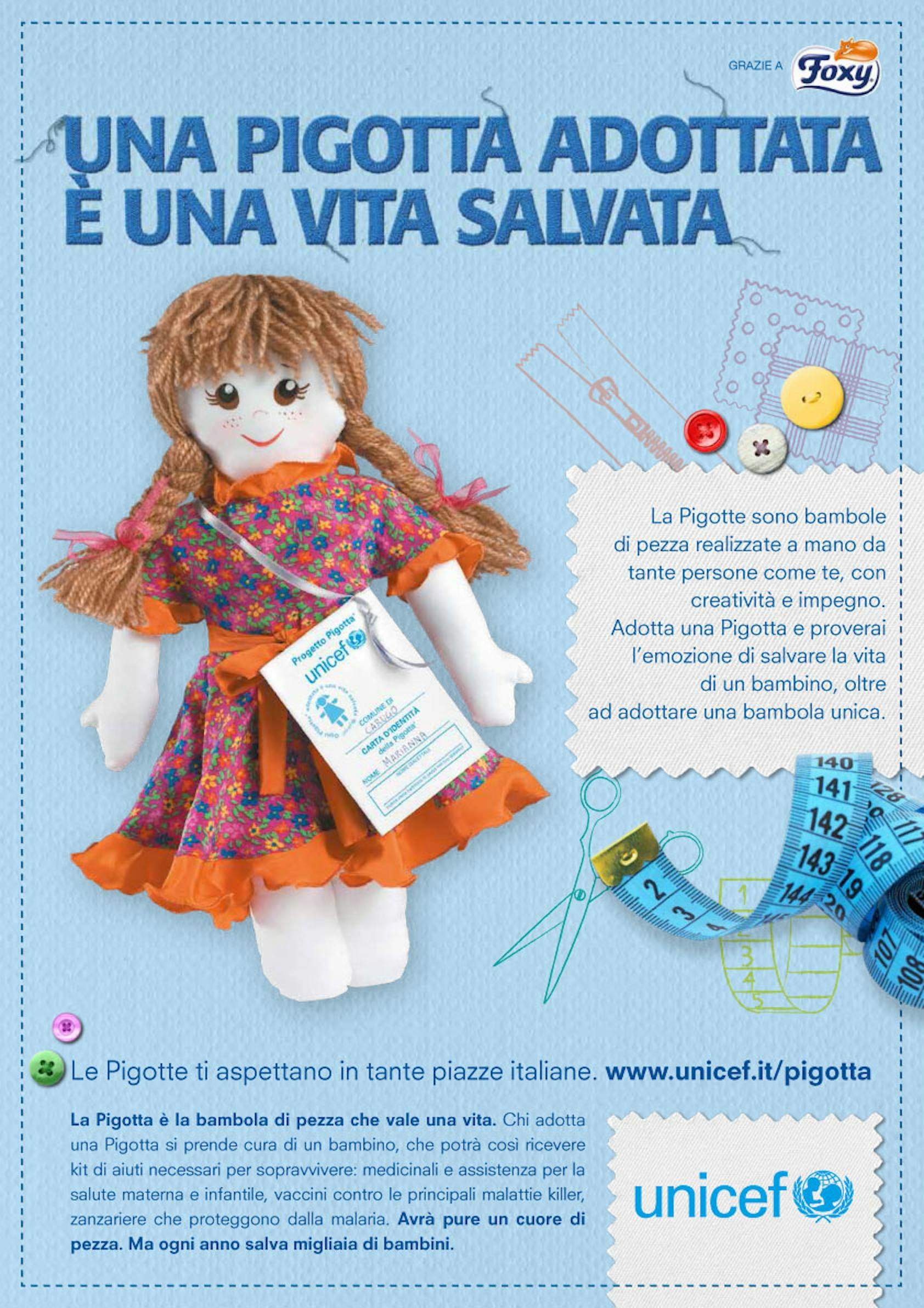 Corso / laboratorio per la realizzazione delle Pigotte UNICEF