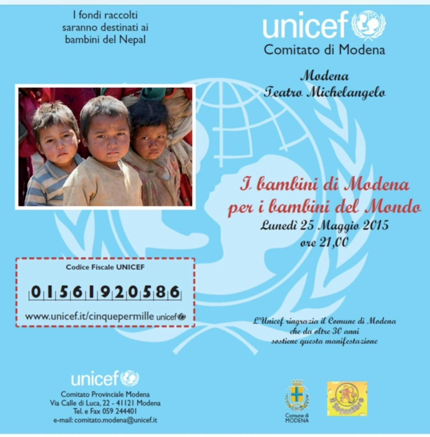 Modena lancia la settimana dei ragazzi UNICEF