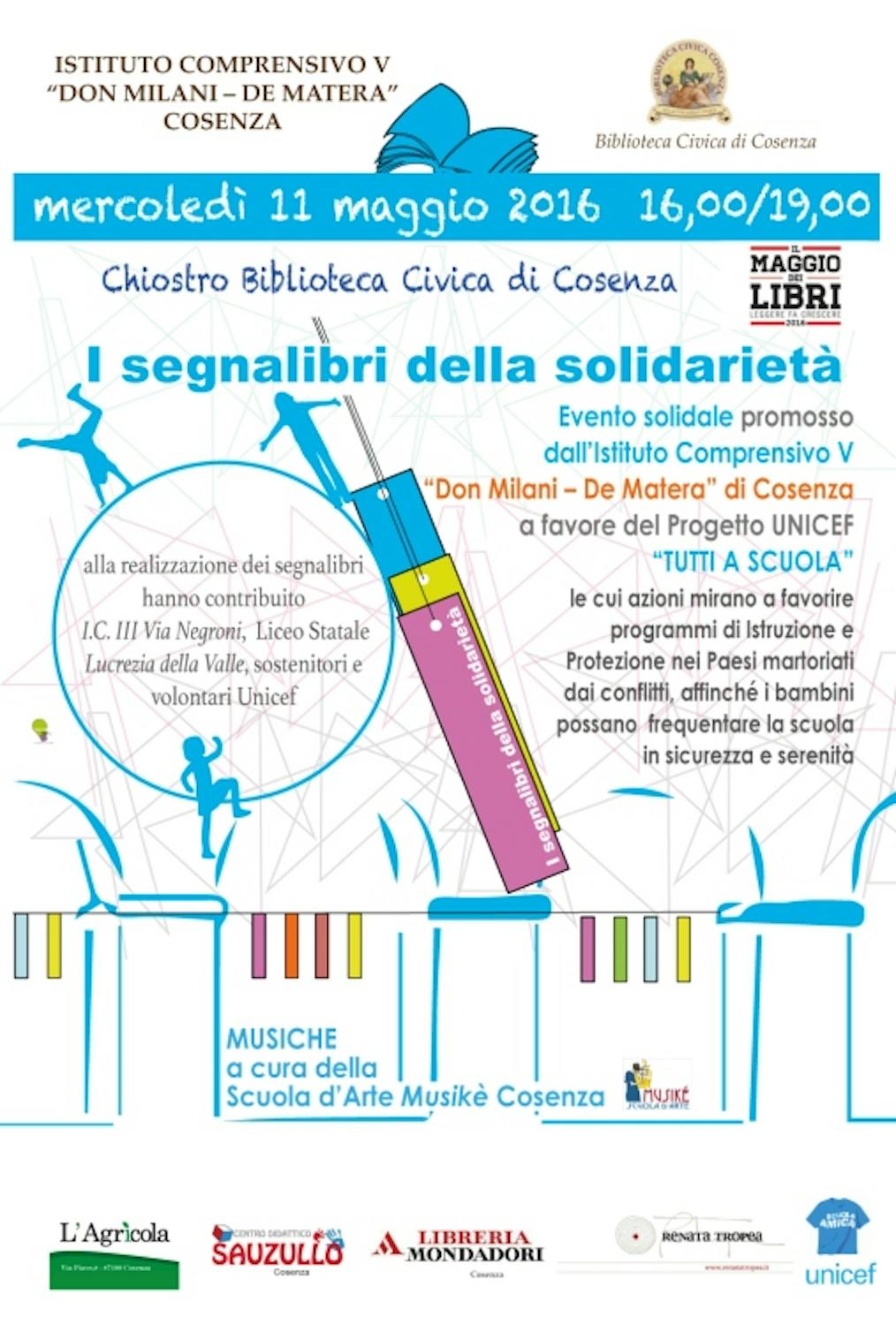 11 maggio 2016 - I Segnalibri della Solidarietà a favore del progetto UNICEF Tutti a Scuola
