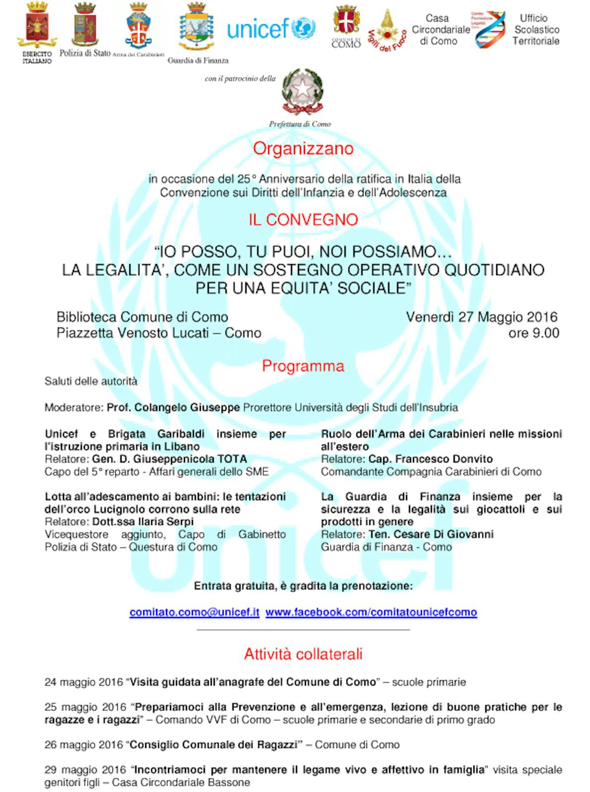 27 maggio 2016- Convegno per il 25° anniversario della ratifica in Italia della Convenzione sui diritti dell’Infanzia e dell’Adolescenza