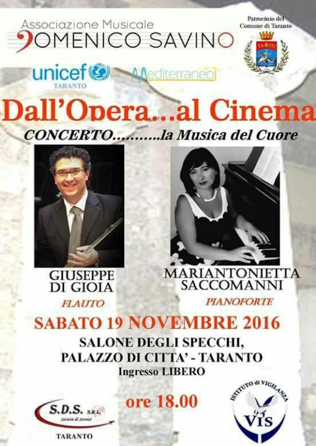 Locandina del concerto del 19 novembre