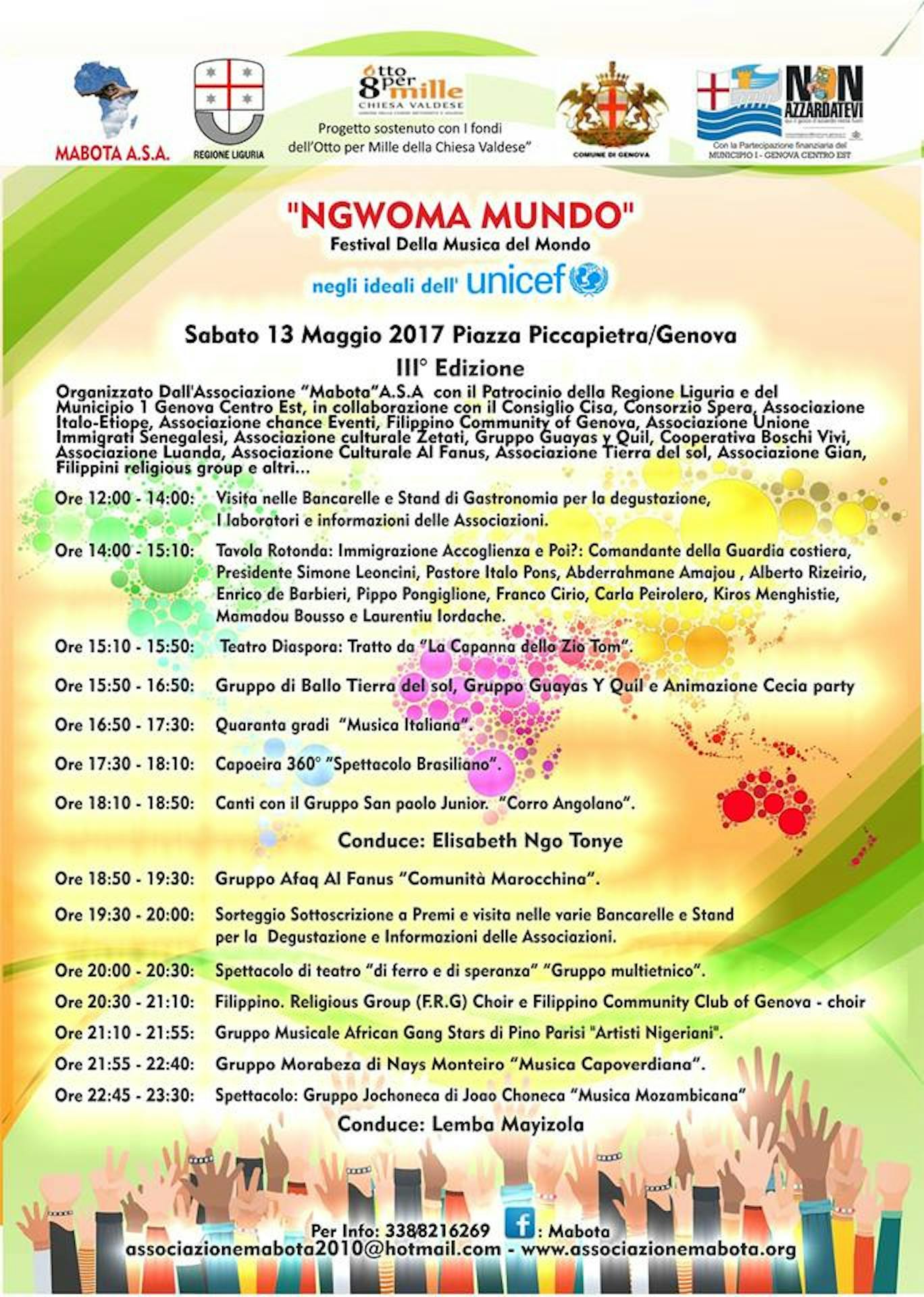 A Genova il 3° Festival della Musica NGWOMA MUNDO 