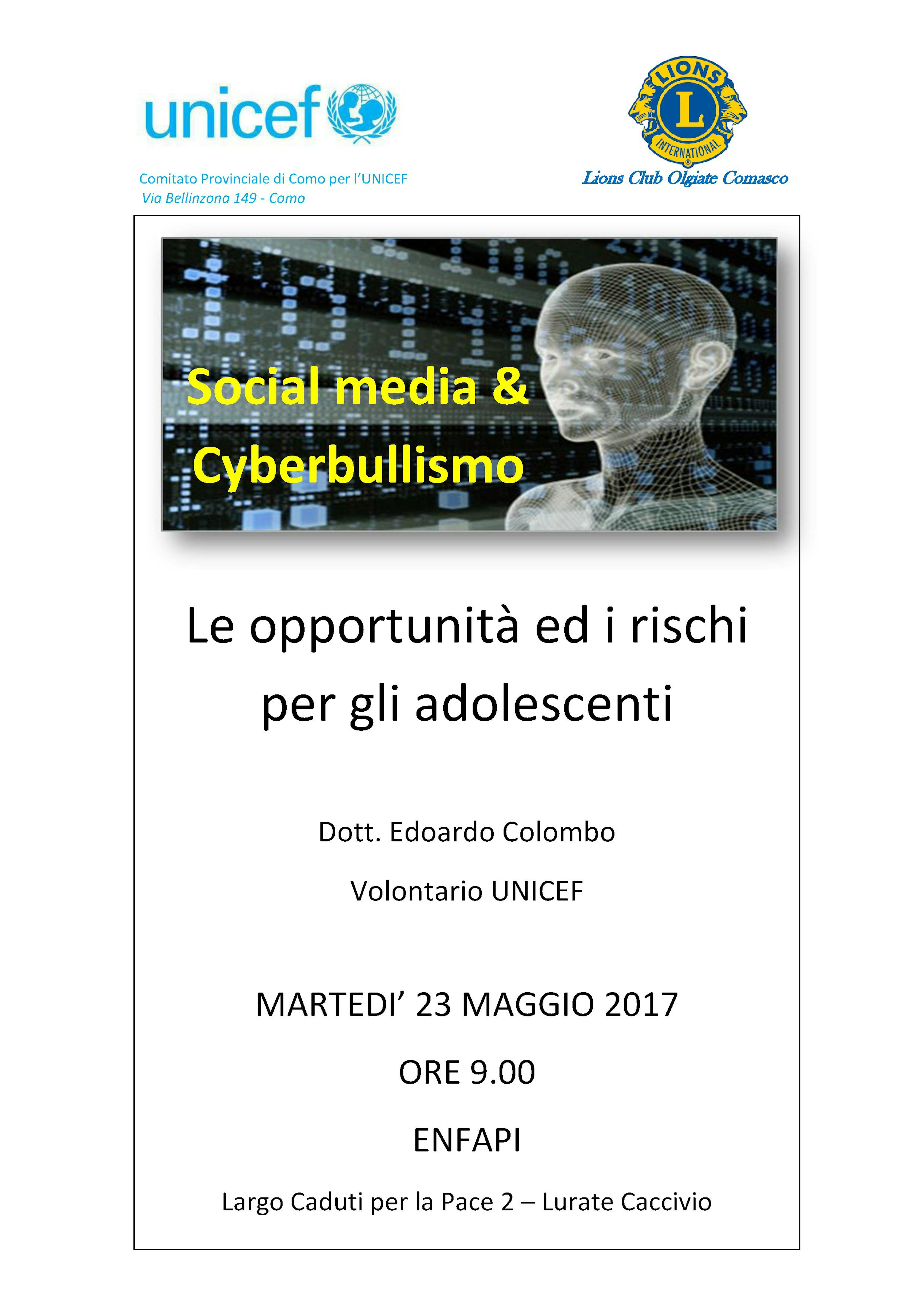 UNICEF in provincia di Como per la prevenzione del cyberbullismo