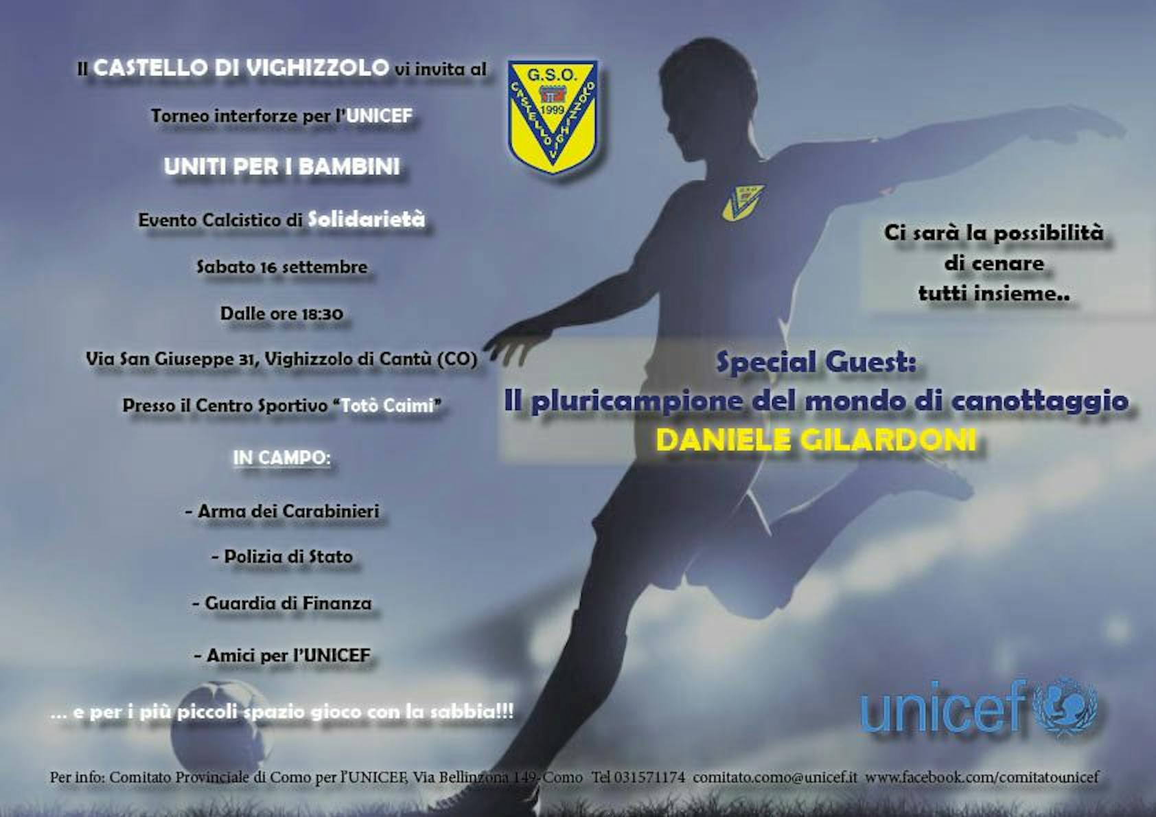 A Vighizzolo il Torneo Interforze per l'UNICEF