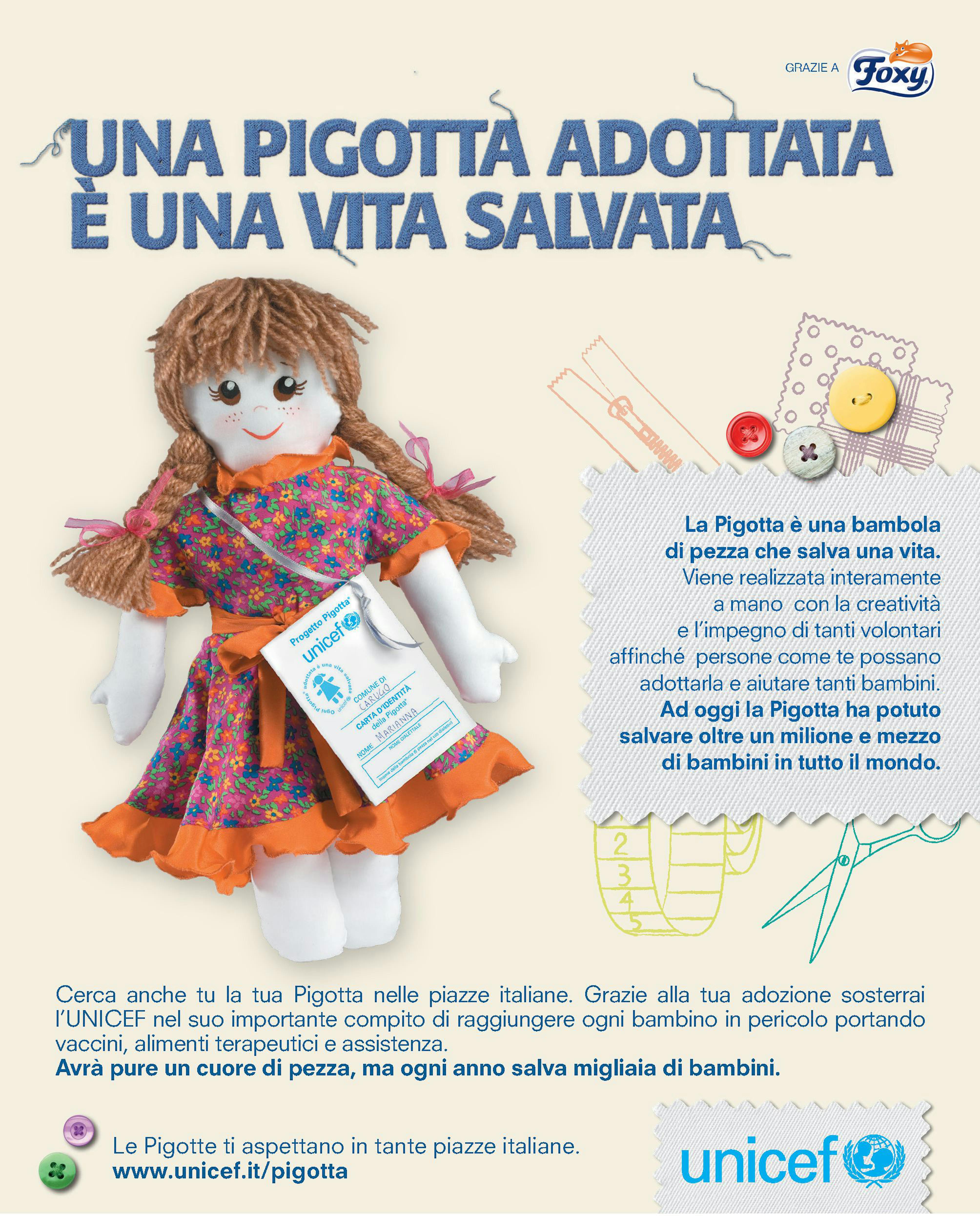 Le Pigotte UNICEF tornano anche in provincia di Treviso