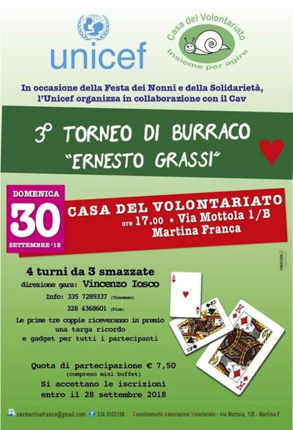 Locandina del torneo di Burraco