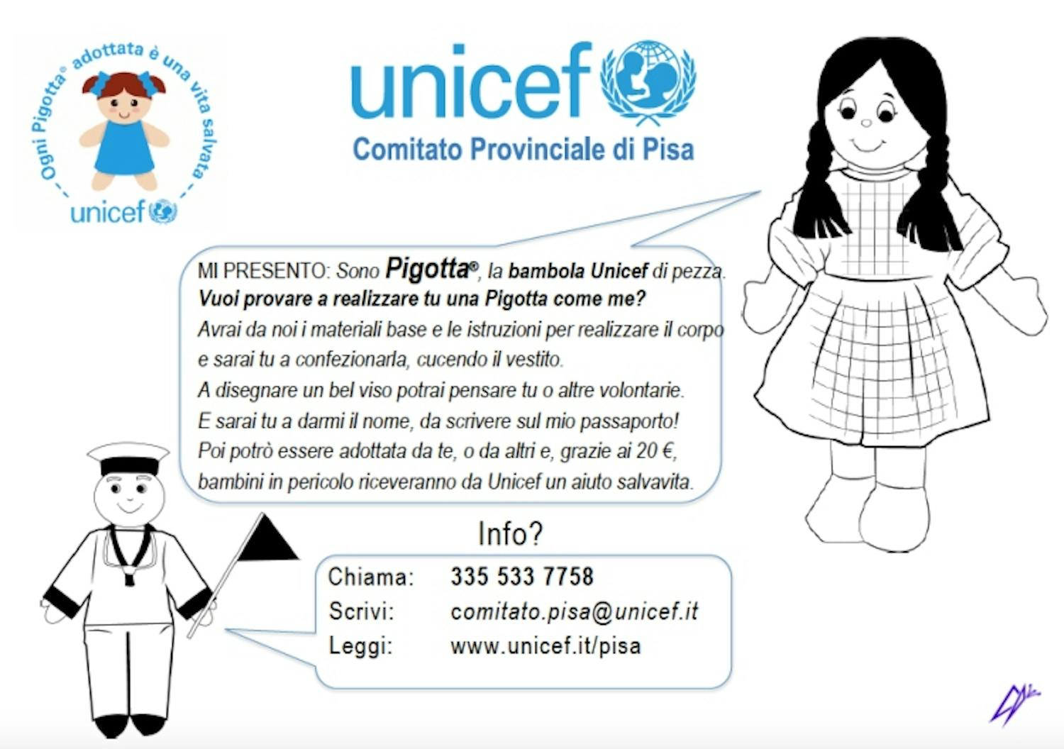 Vieni a realizzare la tua Pigotta a tema per l'UNICEF