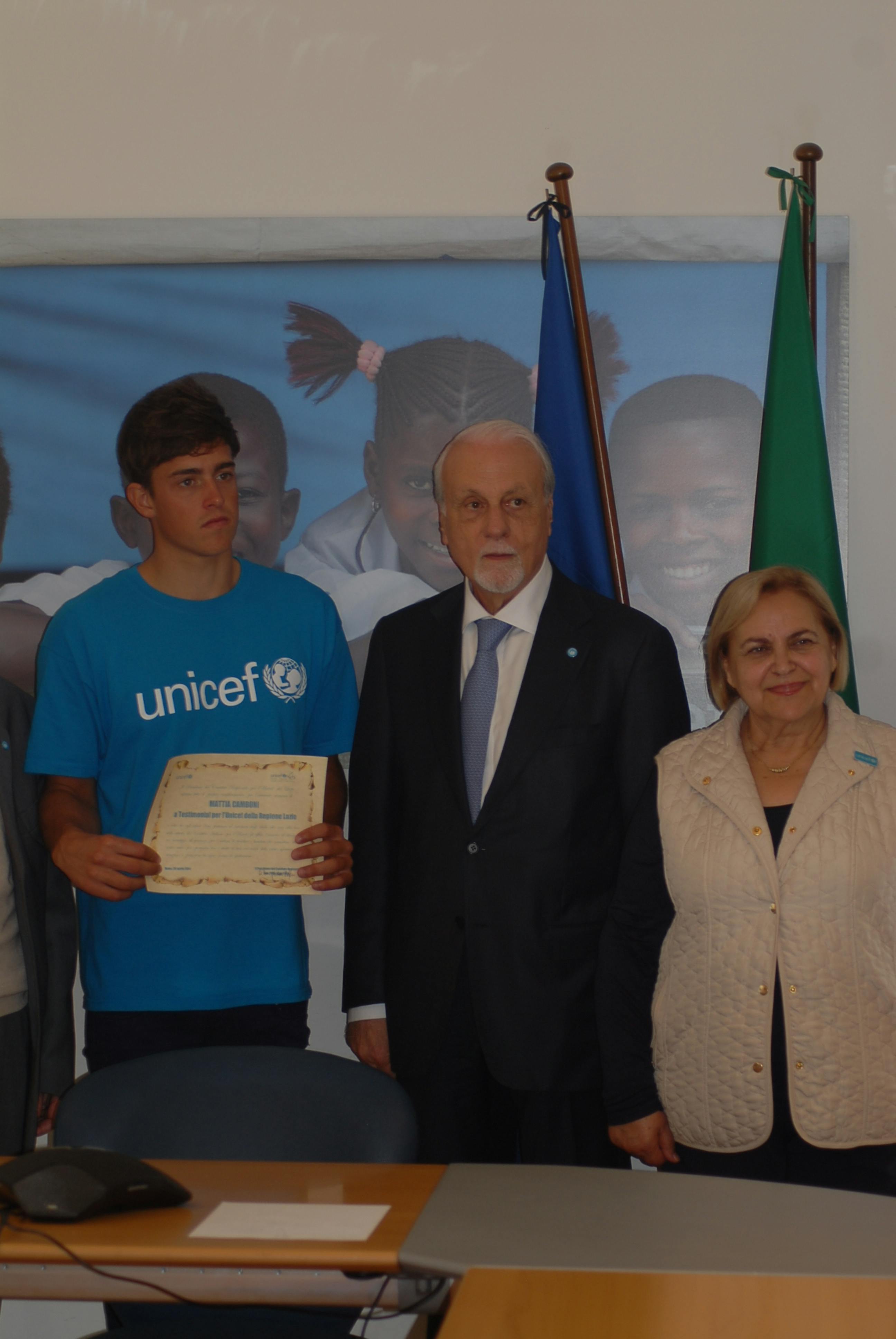 Civitavecchia: Mattia Camboni Testimonial UNICEF per il Lazio