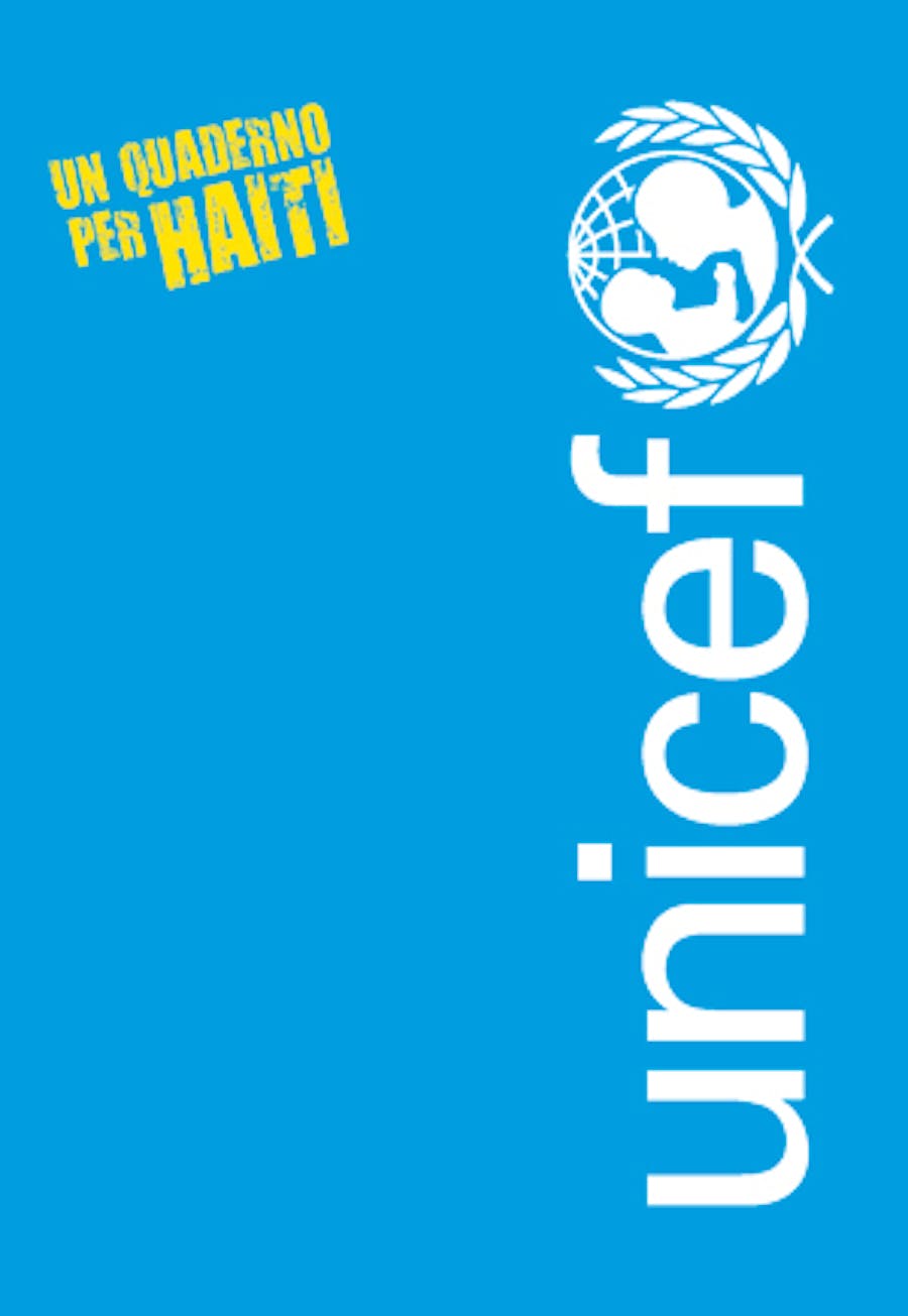 La copertina di uno dei Quaderni per Haiti messi in vendita da Poste Italiane per l'UNICEF