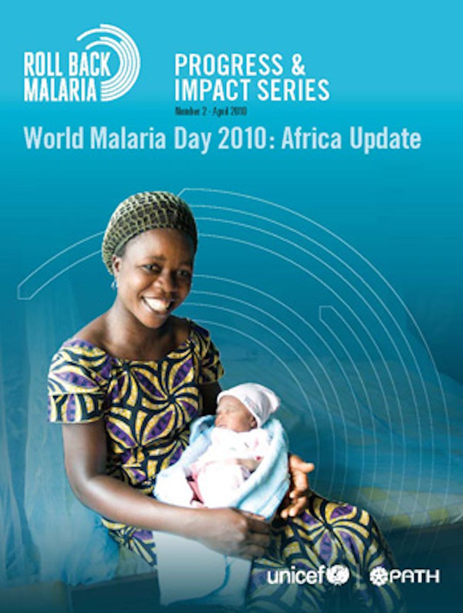 Copertina del rapporto UNICEF-RBM 2010 sulla malaria in Africa