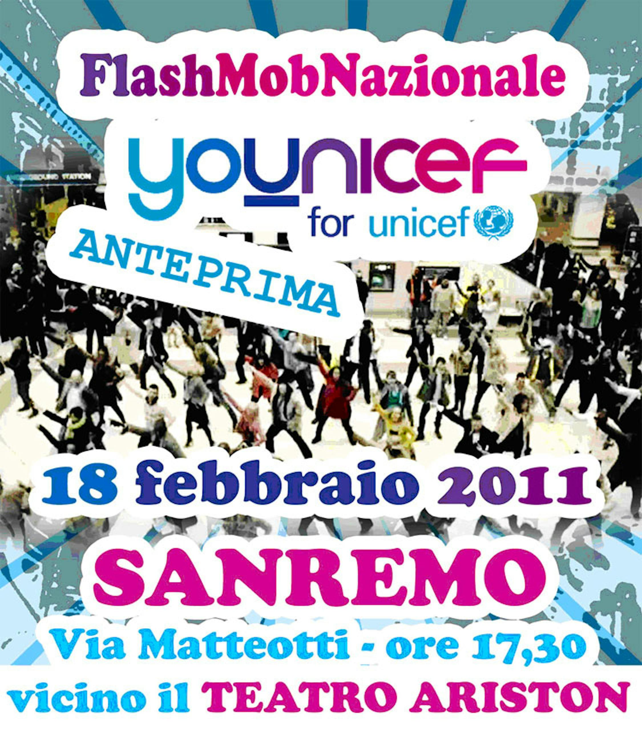 La locandina del Flash mob Younicef a Sanremo 2011