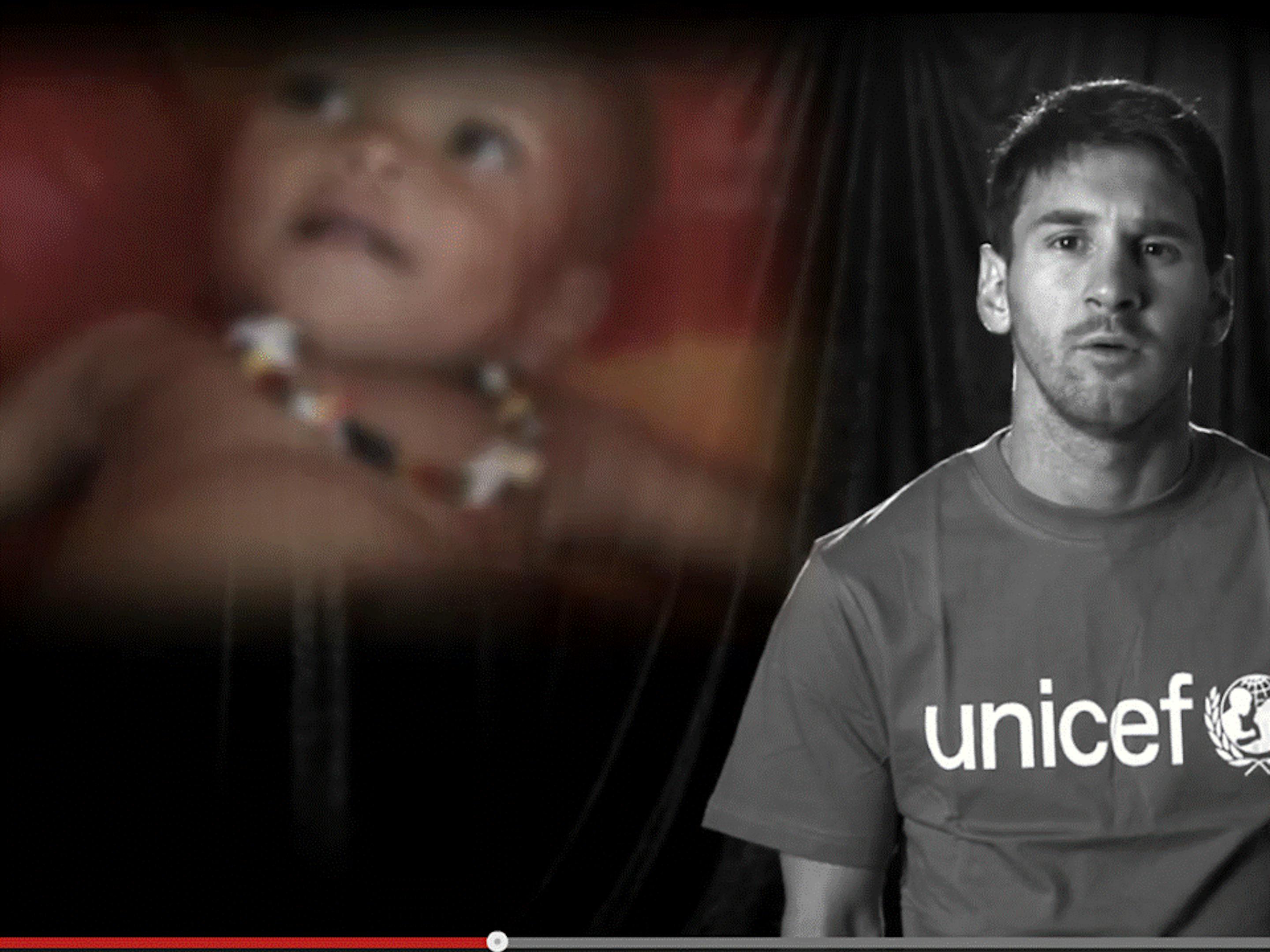 Leo Messi nel videomessaggio per la campagna UNICEF contro la mortalità infantile - ©UNICEF Video