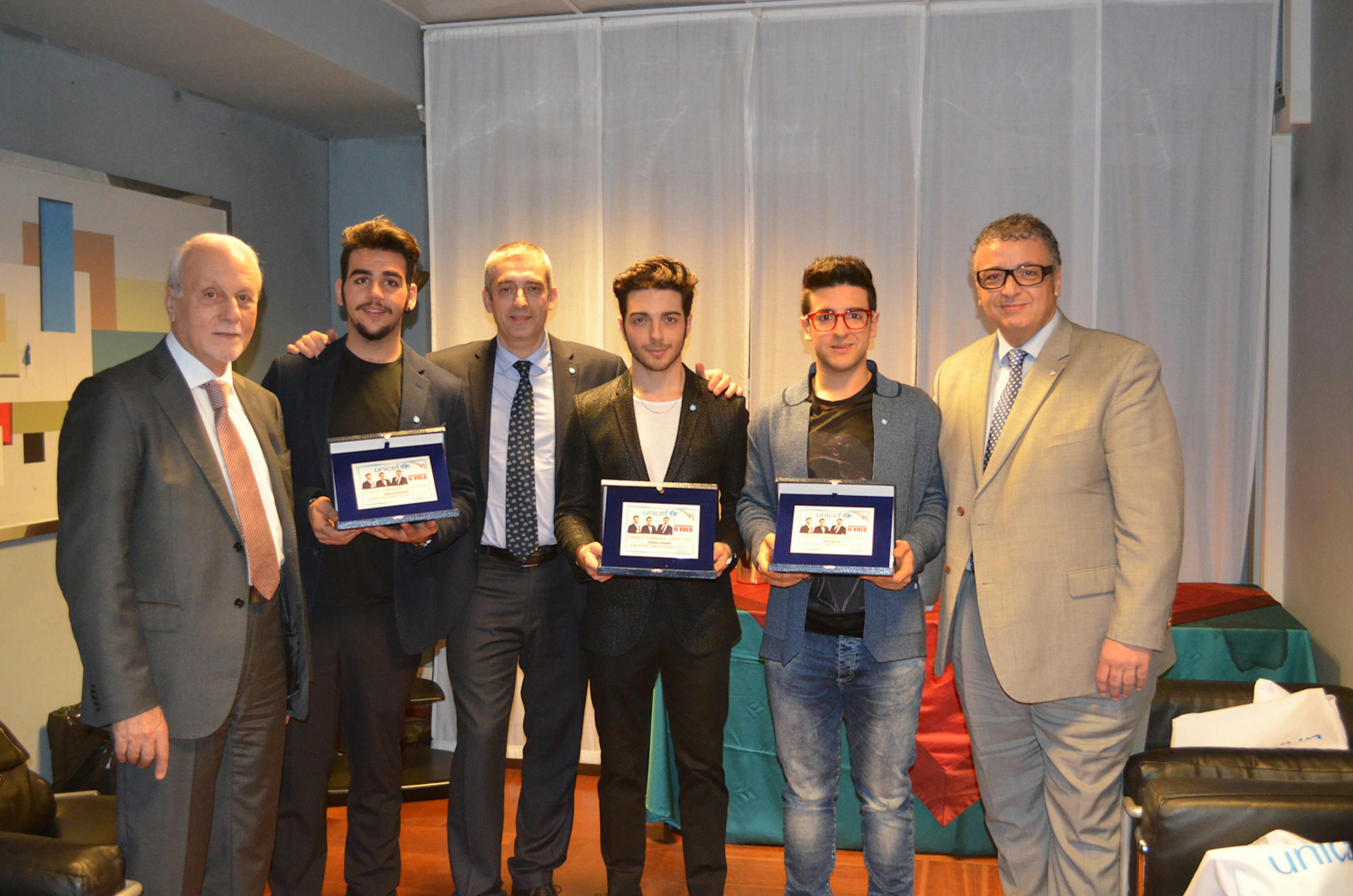 Il presidente dell'UNICEF Italia Giacomo Guerrera nomina il trio 