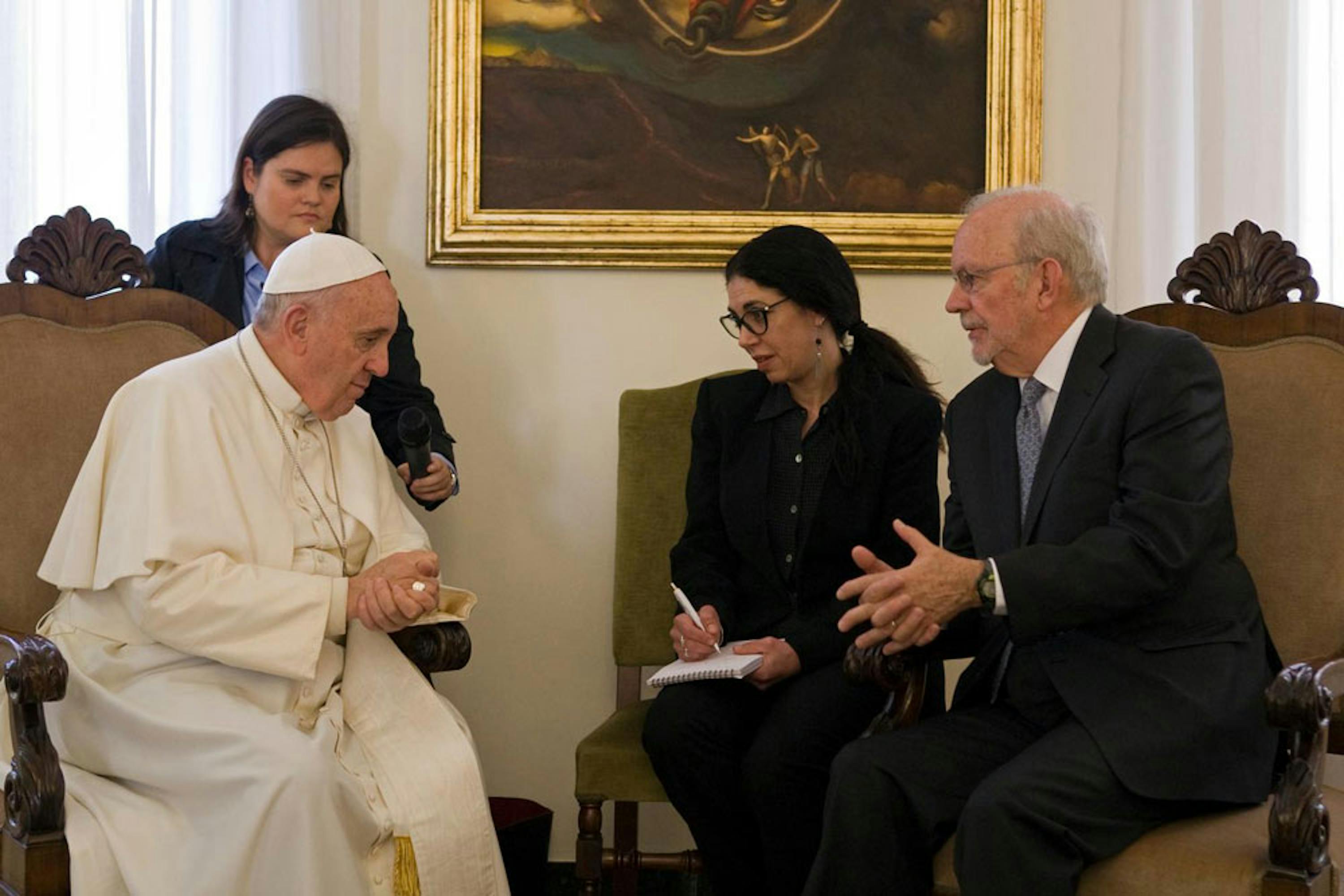 Un momento dell'incontro tra Papa Francesco e Anthony Lake (direttore UNICEF) alla Casa Santa Marta in Roma - ©UNICEF/NYHQ2015-0956/Giovanni Diffidenti