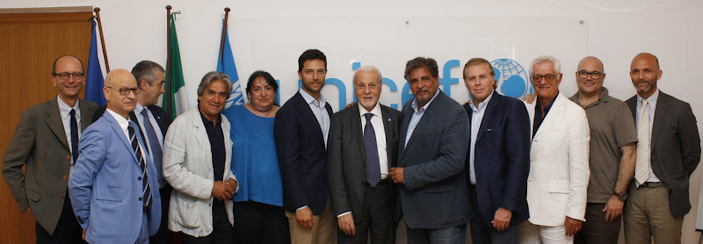 La Nazionale Calciatori Attori Italiani alla sede dell'UNICEF Italia - ©UNICEF Italia/2015/Alessandro Longobardi