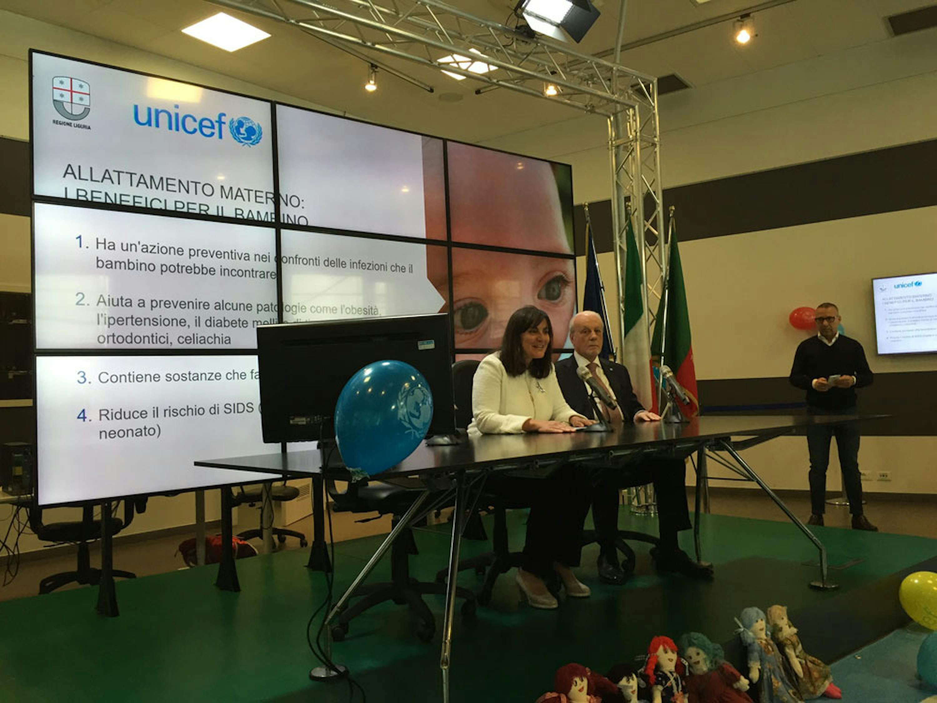 L'assessore alla Salute della Regione Liguria Sonia Viale e il presidente dell'UNICEF Italia Giacomo Guerrera - ©UNICEF Italia/2016/Elise Chapin