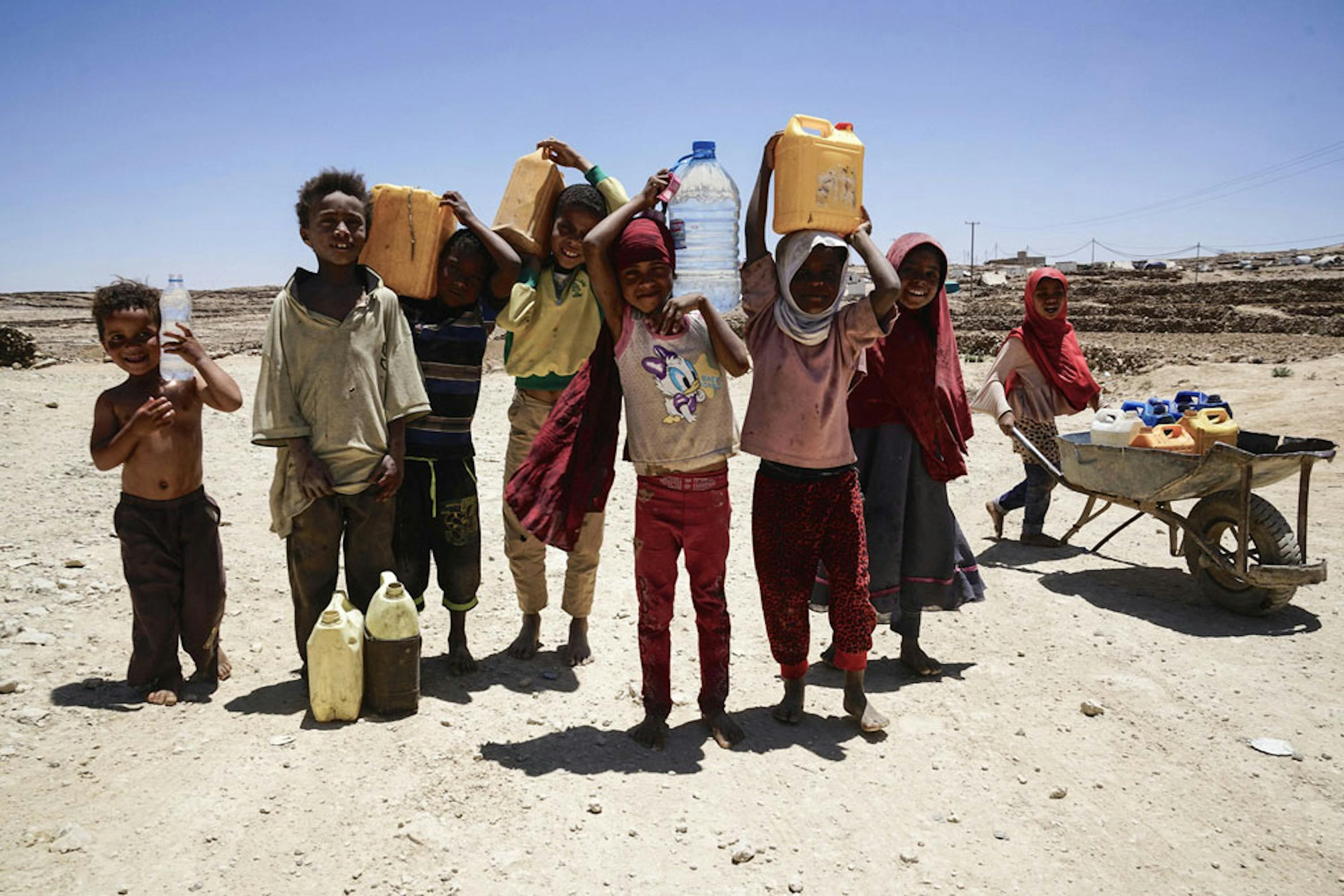 Bambini del campo per sfollati di Khamir, nello Yemen - ©UNICEF/UN073957/Clarke for UNOCHA