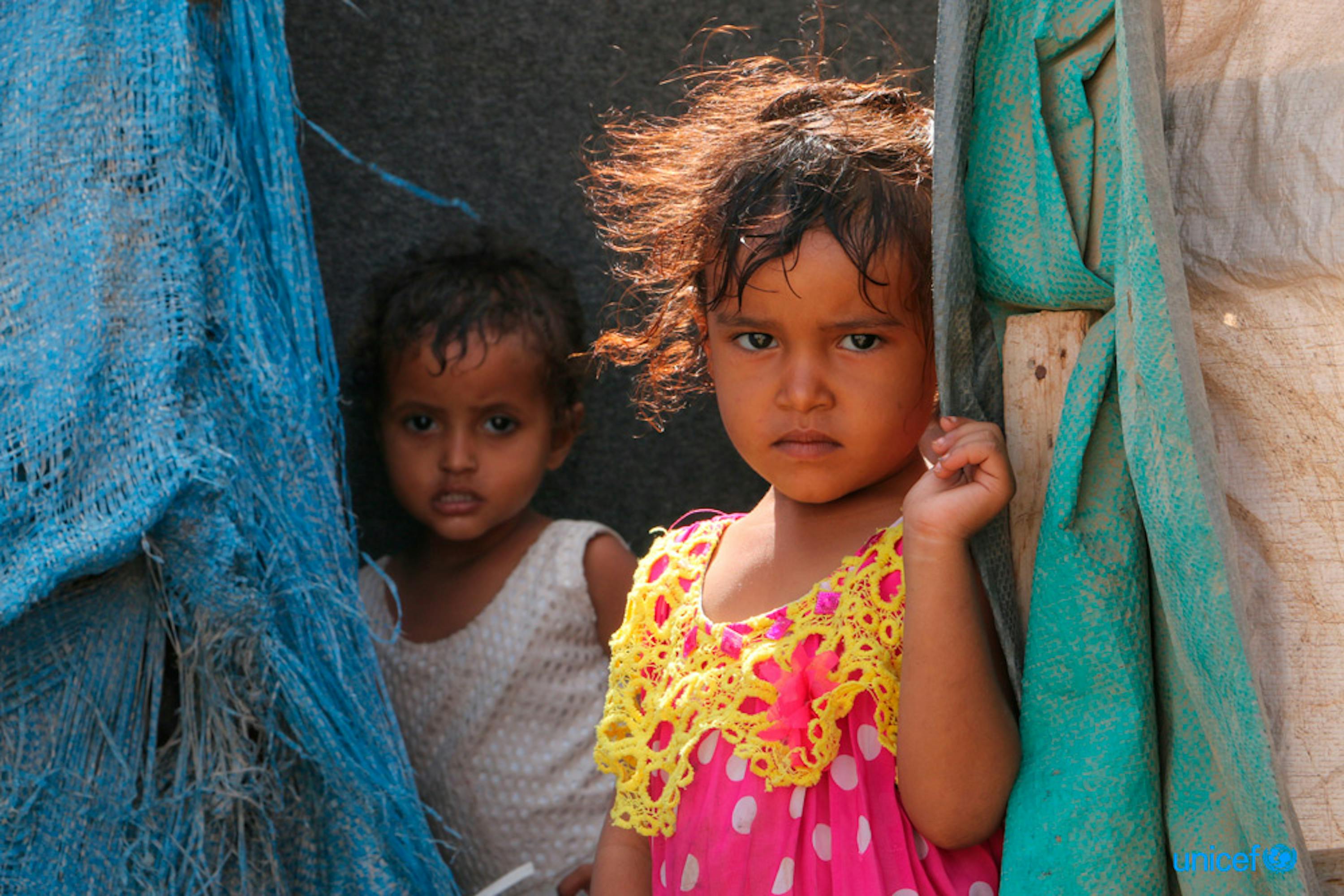 Bambini di Taiz (Yemen) sfollati ad Aden a causa dei combattimenti - ©UNICEF/UN0188089/Abdulhaleem
