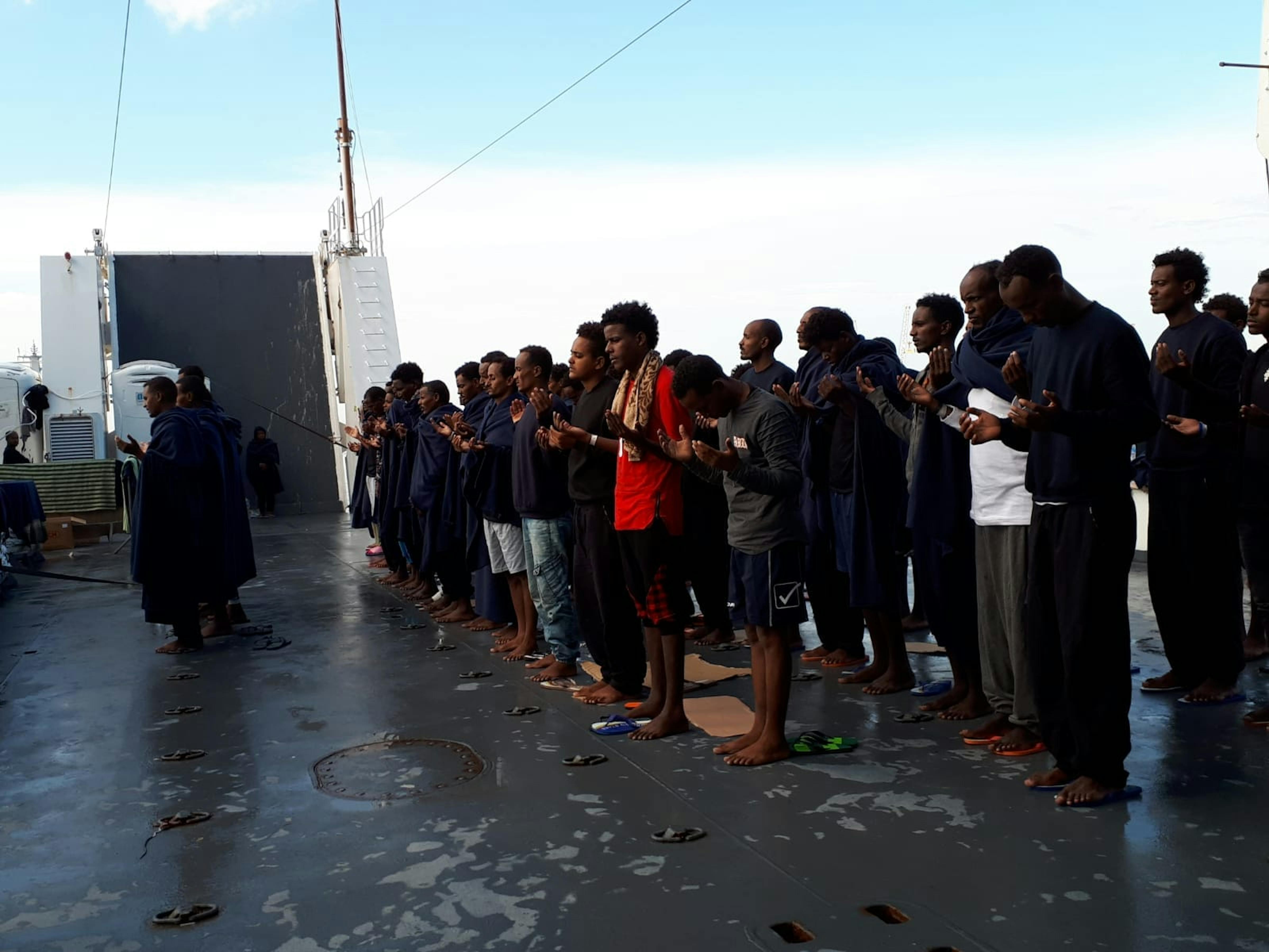 Un'immagine scattata a bordo della nave 