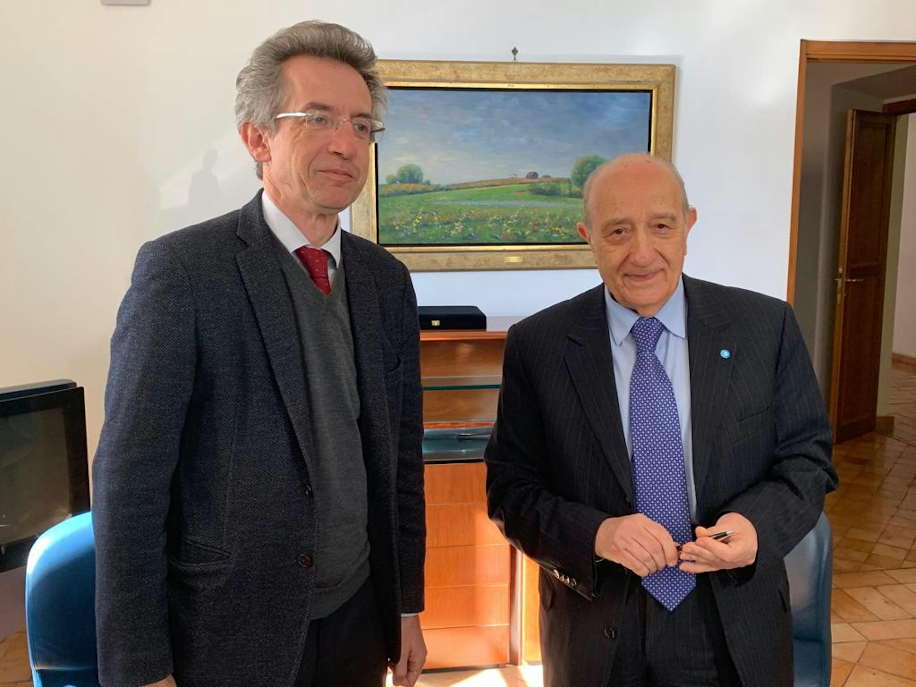 Il Presidente dellì'UNICEF italia F. Samengo con il prof. Manfredi, Rettore dell’Università di Napoli e prof. Gaetano ©UNICEF Italia/2019/C.Ricci