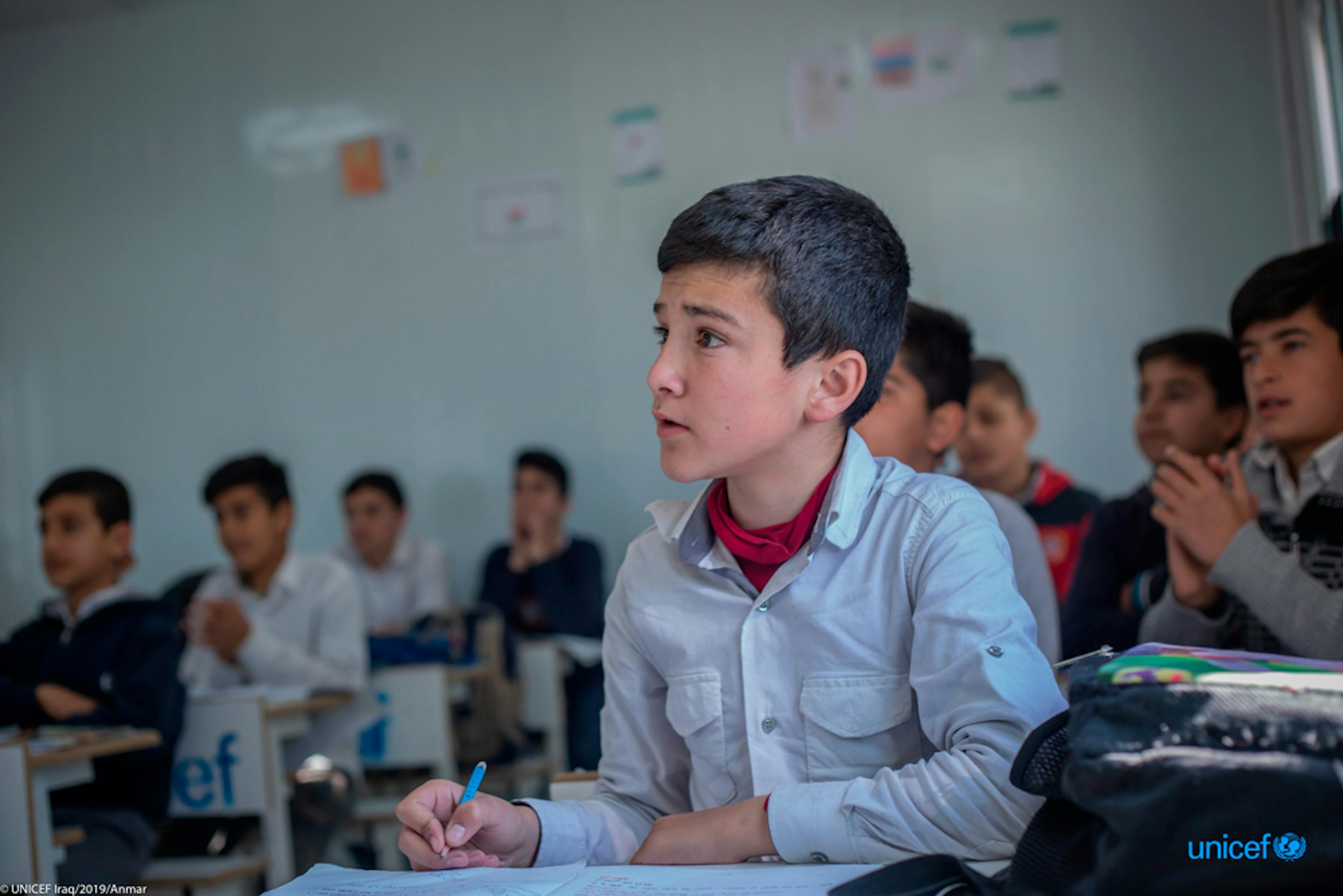Keshti School di Erbil, in questa scuola ci sono più di 500 studenti, siriani e iracheni, la maggioranza sono siriani.  © UNICEF / UN0284849 / Anmar