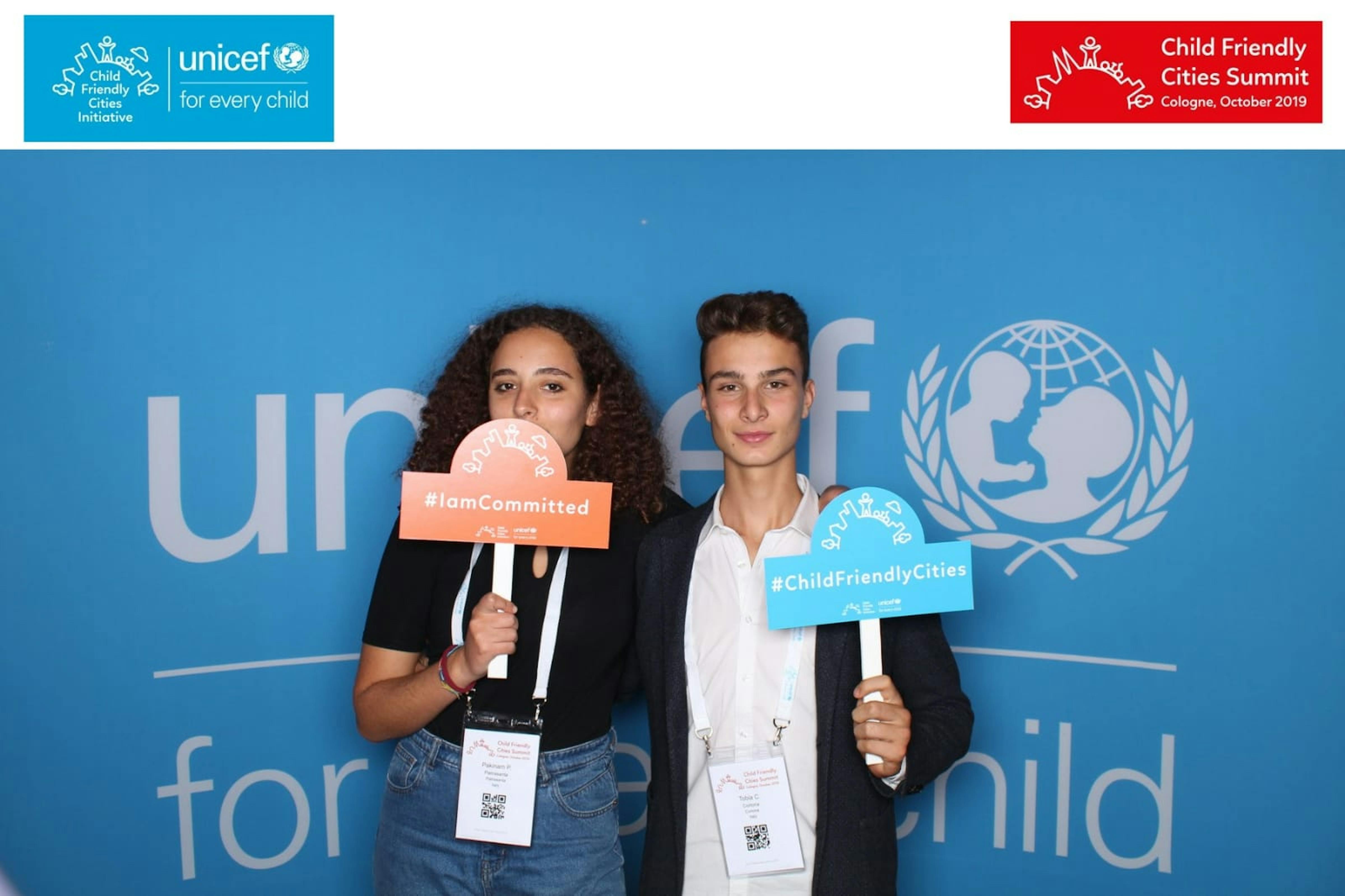 Pakinam Piccioli e Tobia Camorri, i due volontari Younicef che rappresentano i giovani italiani al Summit di Colonia - ©UNICEF Italia/2019/S.Rosati