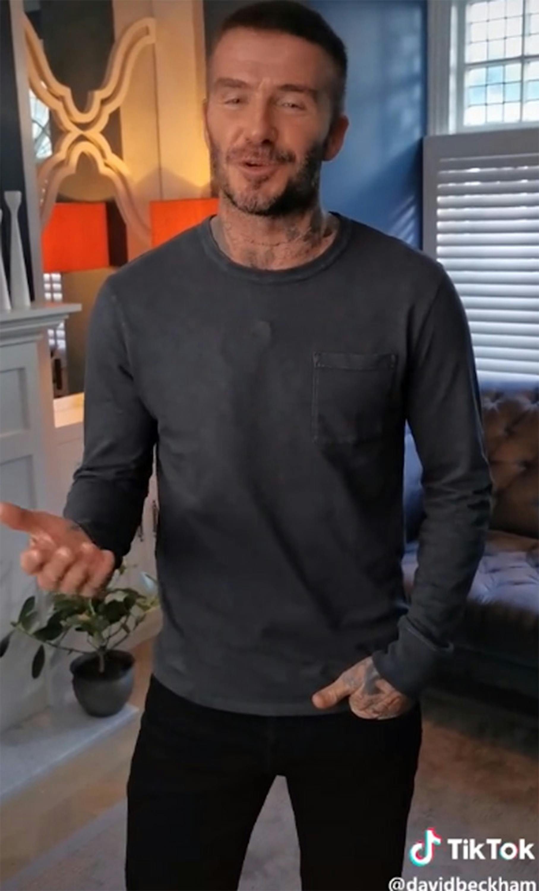 Un fotogramma del video di David Beckham per la campagna #TikTokTraditions