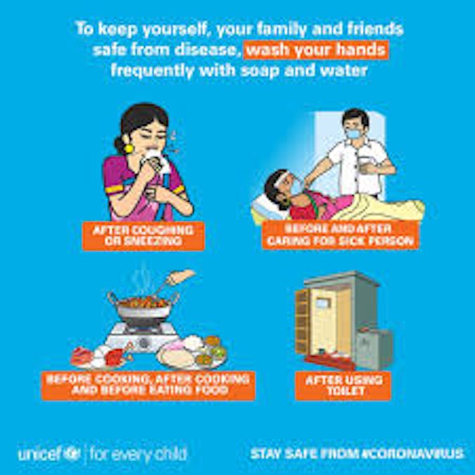 Uno dei numerosi messaggi di prevenzione del Covid-19 diffusi dall'UNICEF in Asia meridionale - ©UNICEF India