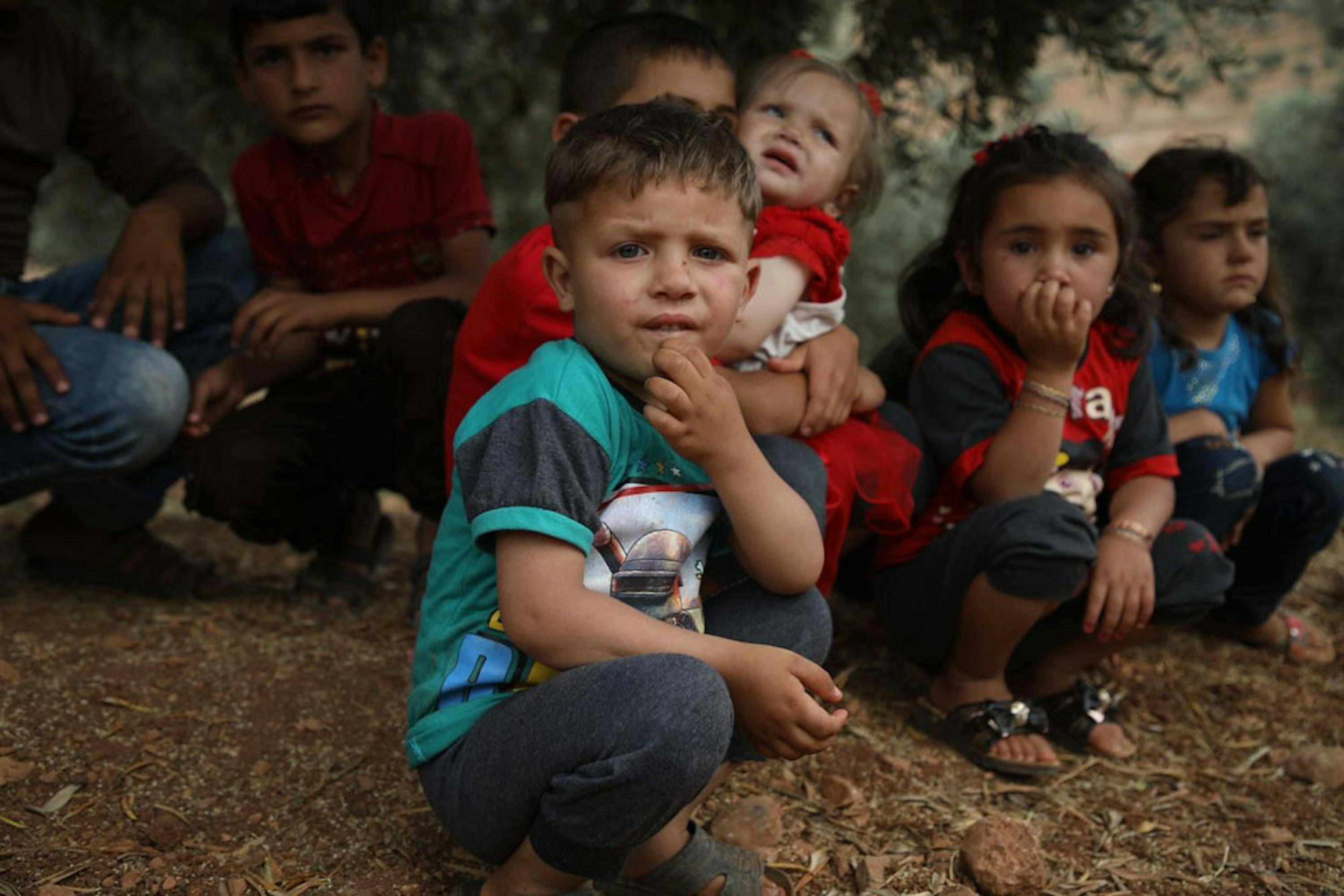 Bambini in una tendopoli a nord di Idlib (Siria) - ©UNICEF/UN0318491/Watad