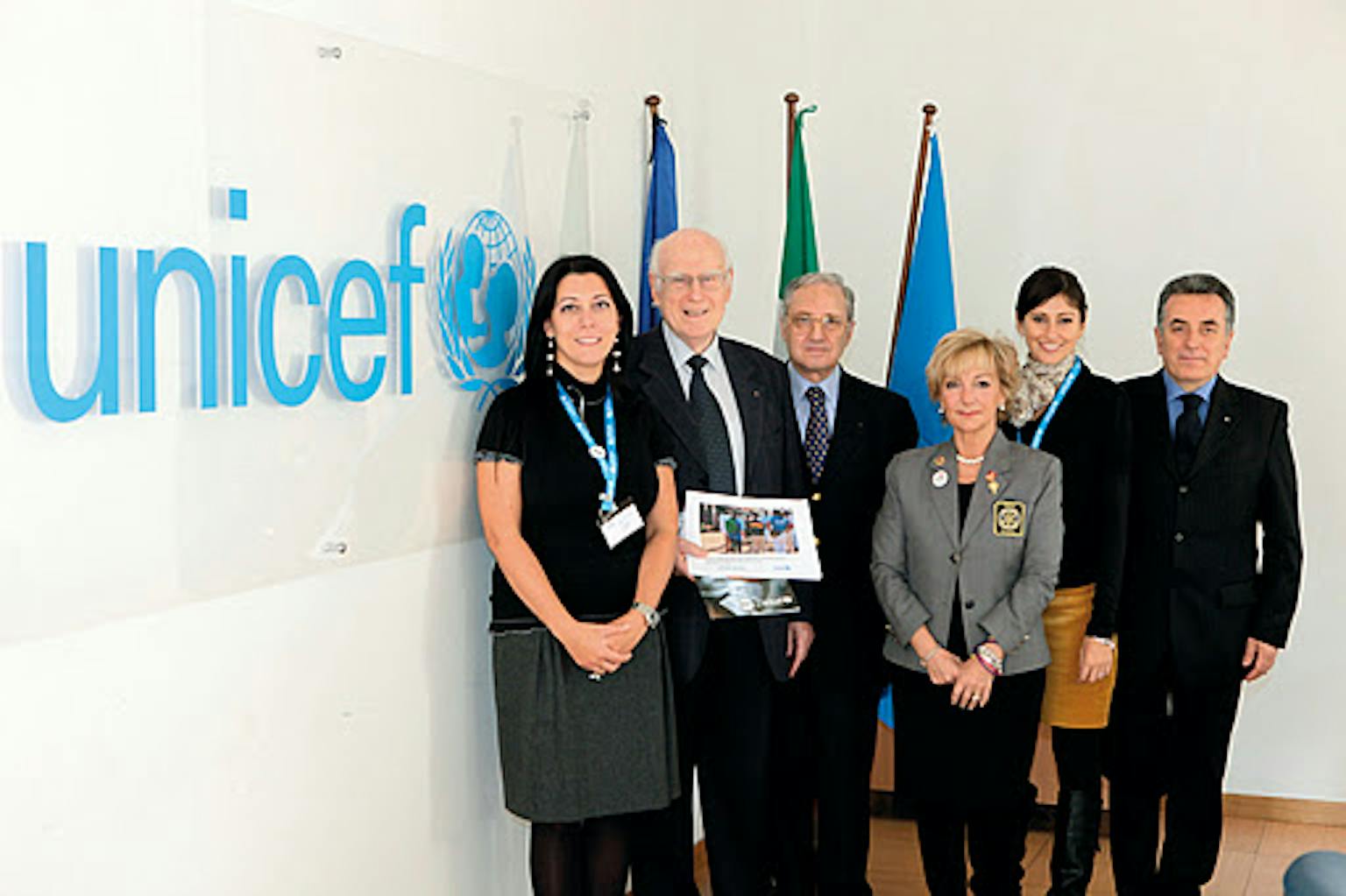 Una delegazione del Rotary in visita alla sede dell'UNICEF Italia