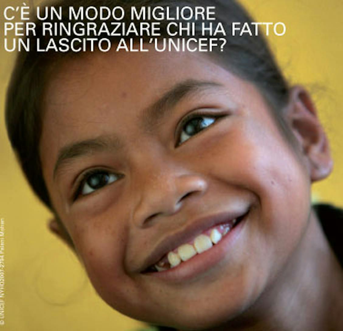 In occasione della Giornata Internazionale dei lasciti, il 13 settembre, l'UNICEF vuole ricordare tutti coloro che hanno voluto fare un lascito testamentario in favore dell'infanzia