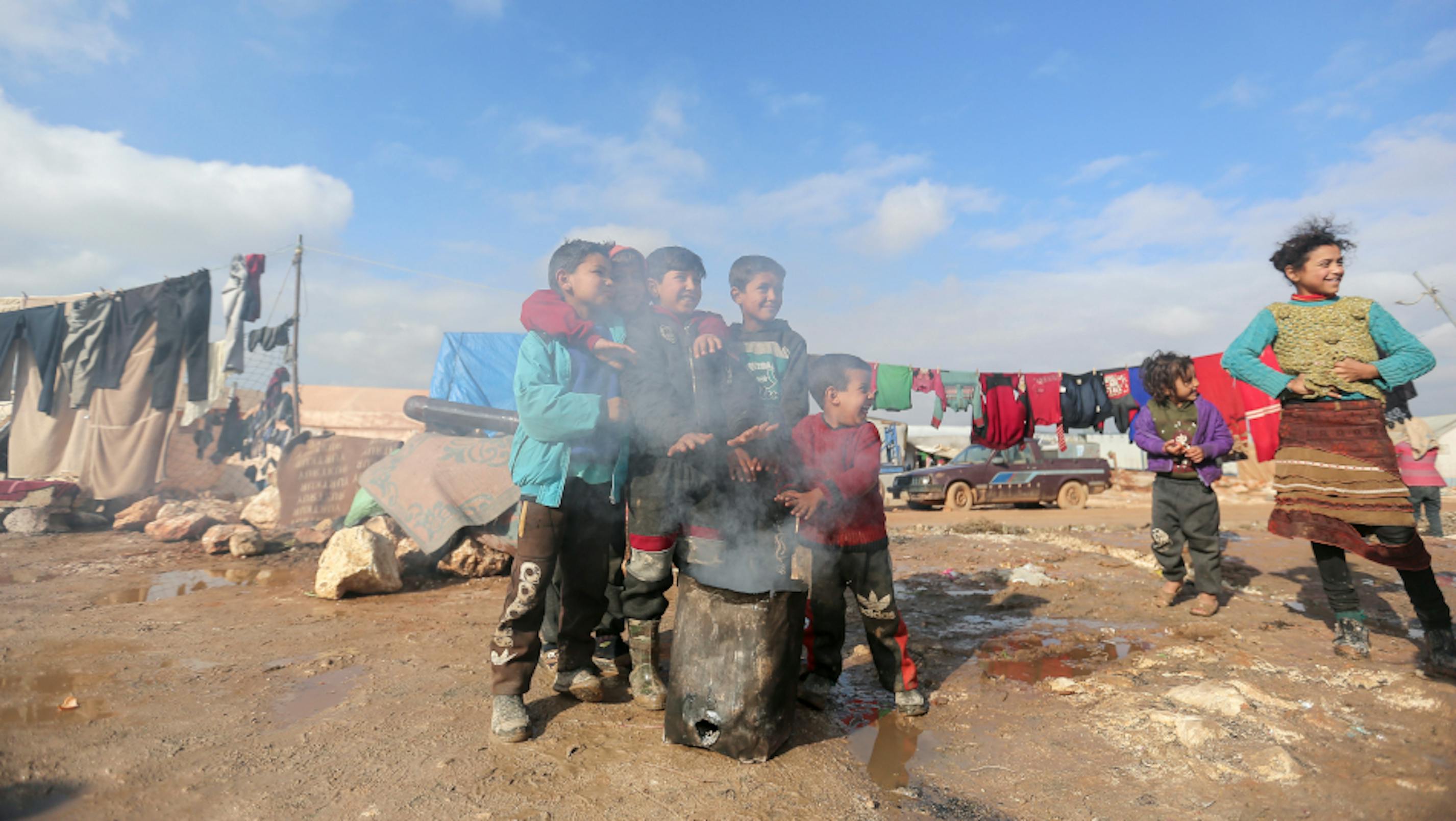 bambini siriani campo Idlib Kafr